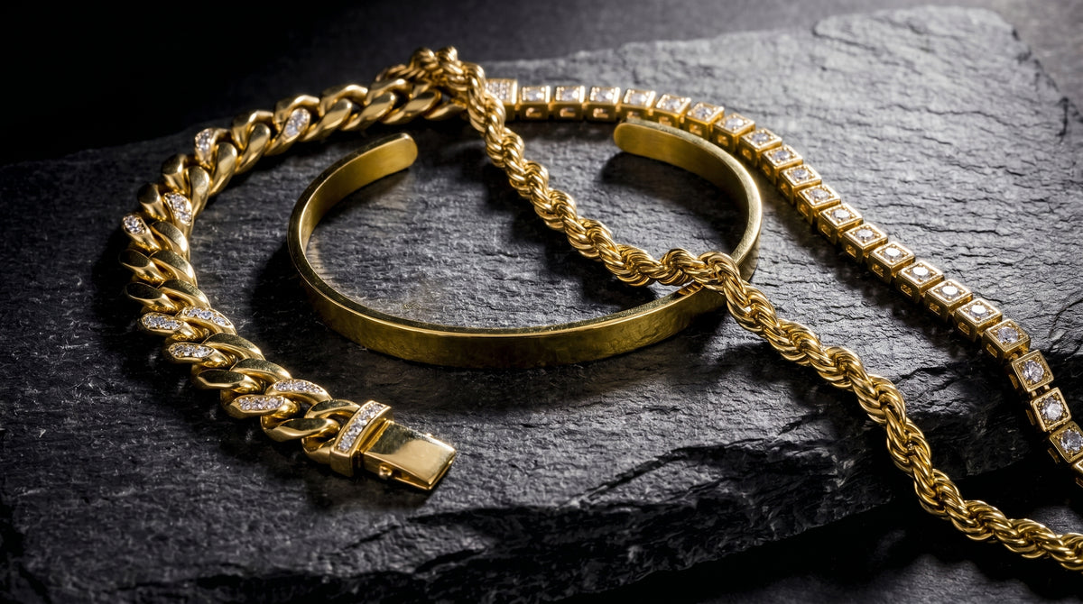 14k gold bracelets for men - hero image