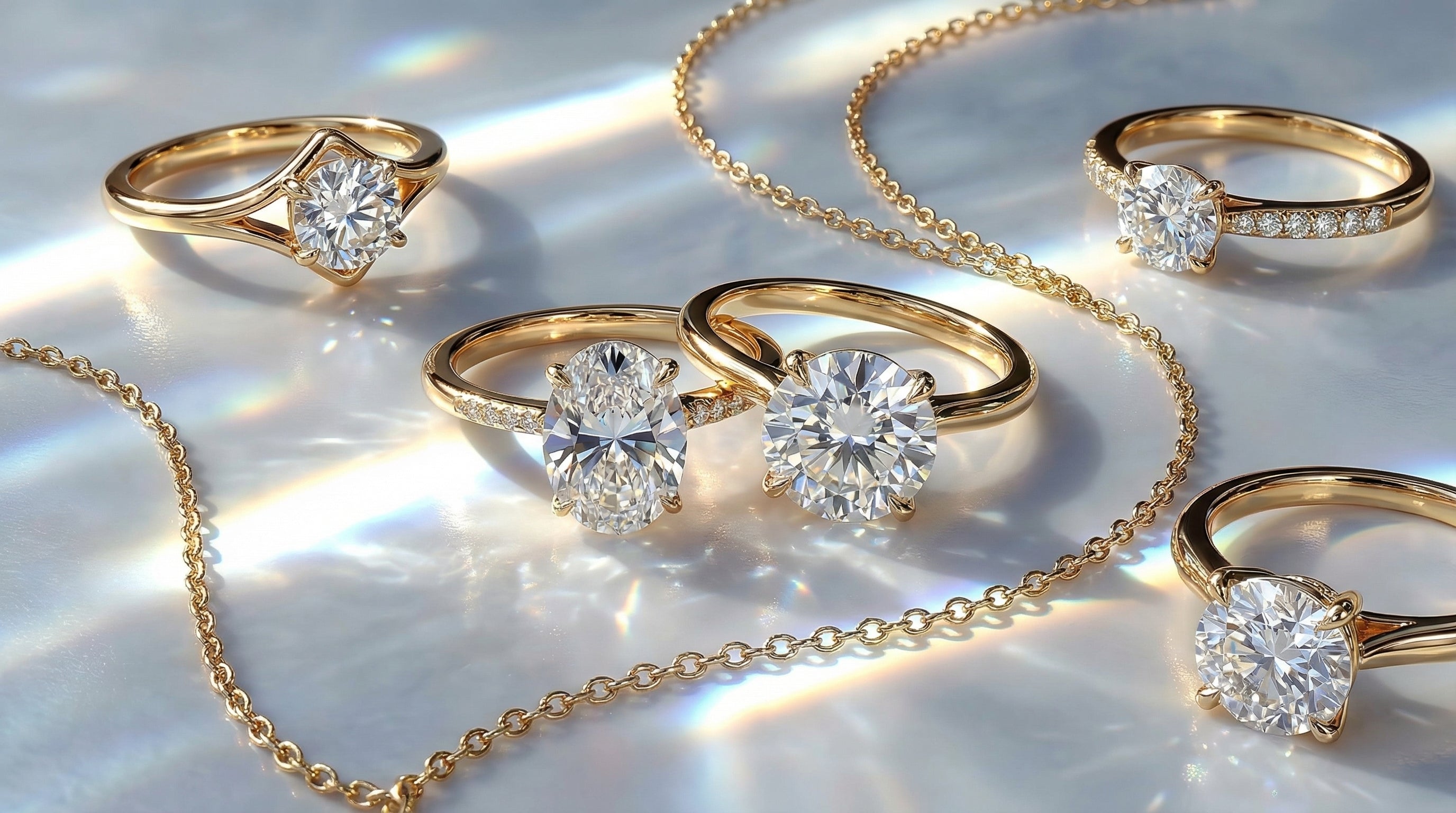 moissanite vs lab diamond side by side - hero image