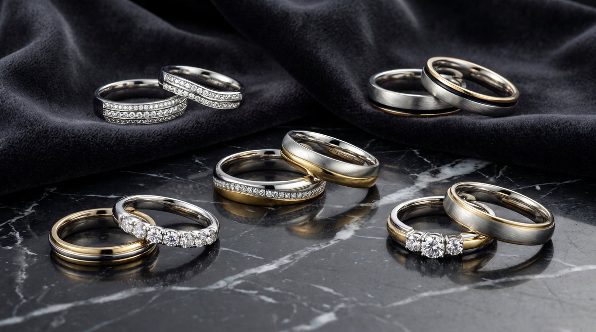 unique wedding ring sets his and hers editorial image