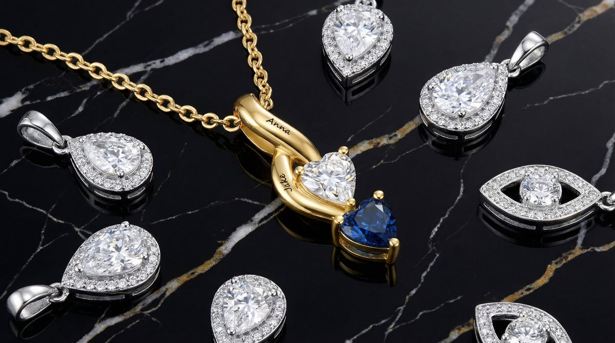 vvs moissanite custom pendant editorial image