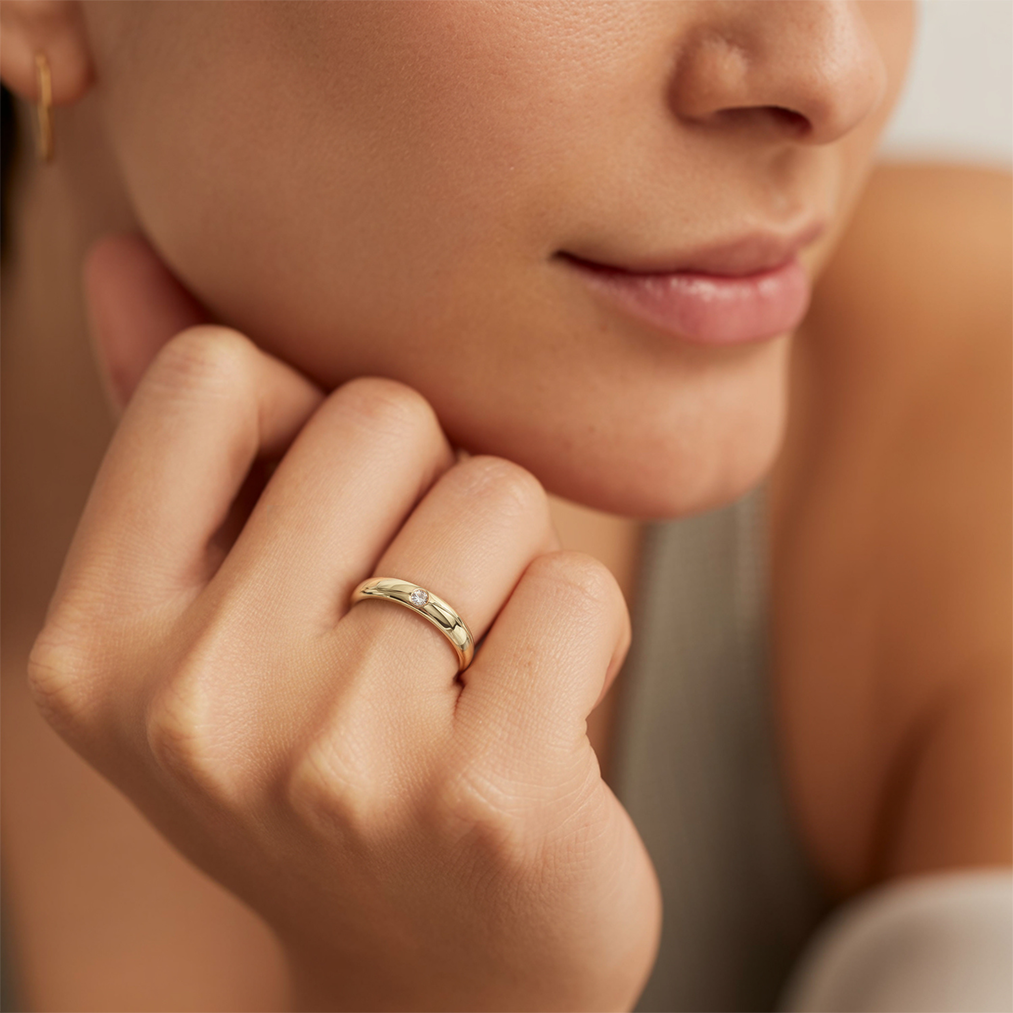 The Curved Moissanite Couples Rings - View 2