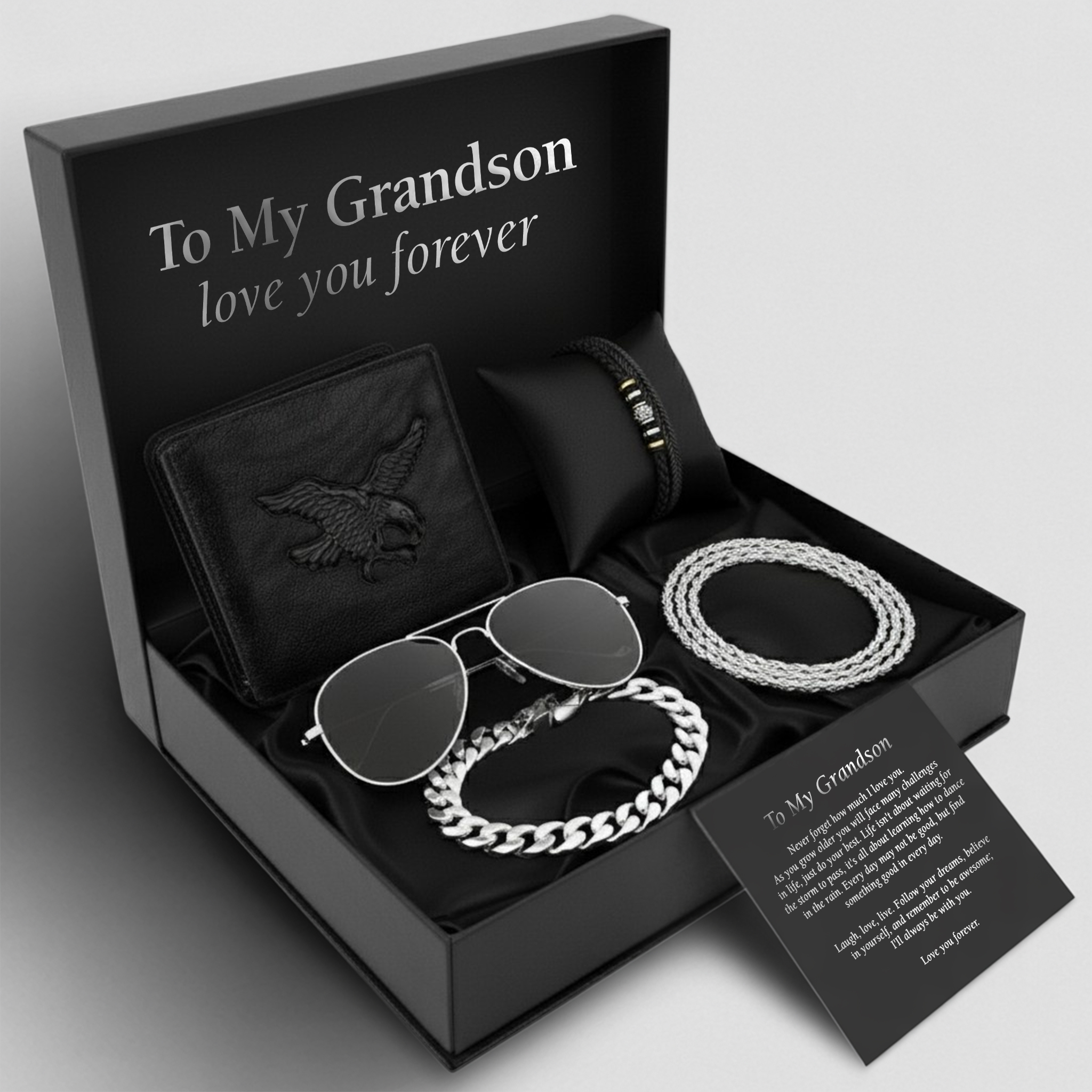 To My Grandson - Silver - View 2