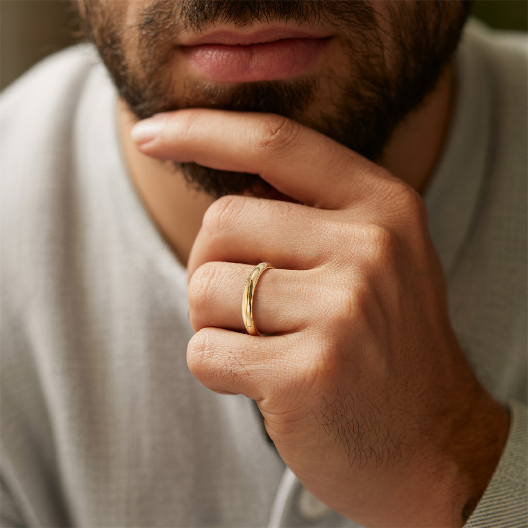 The Curved Moissanite Couples Rings - View 3