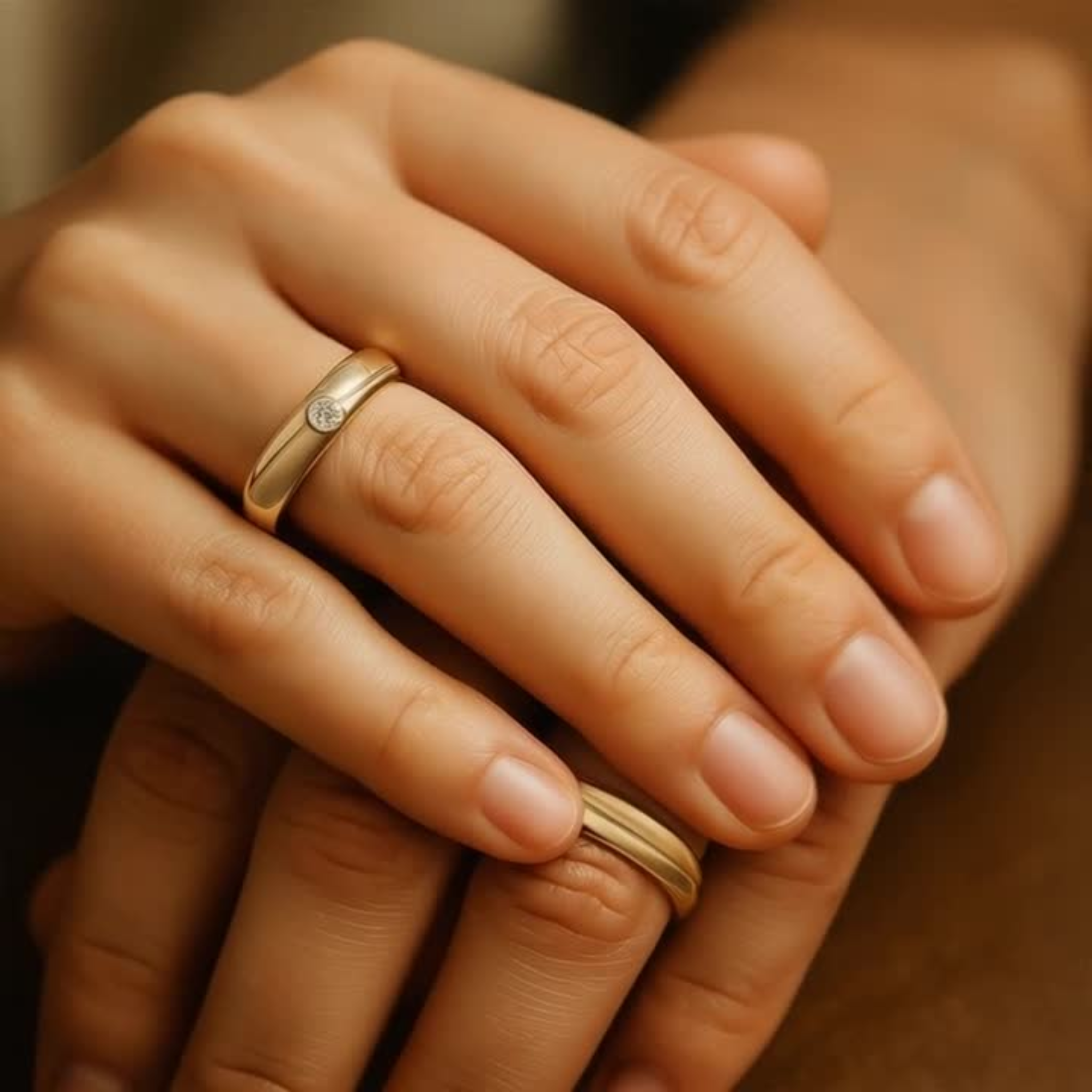 The Curved Moissanite Couples Rings - View 4