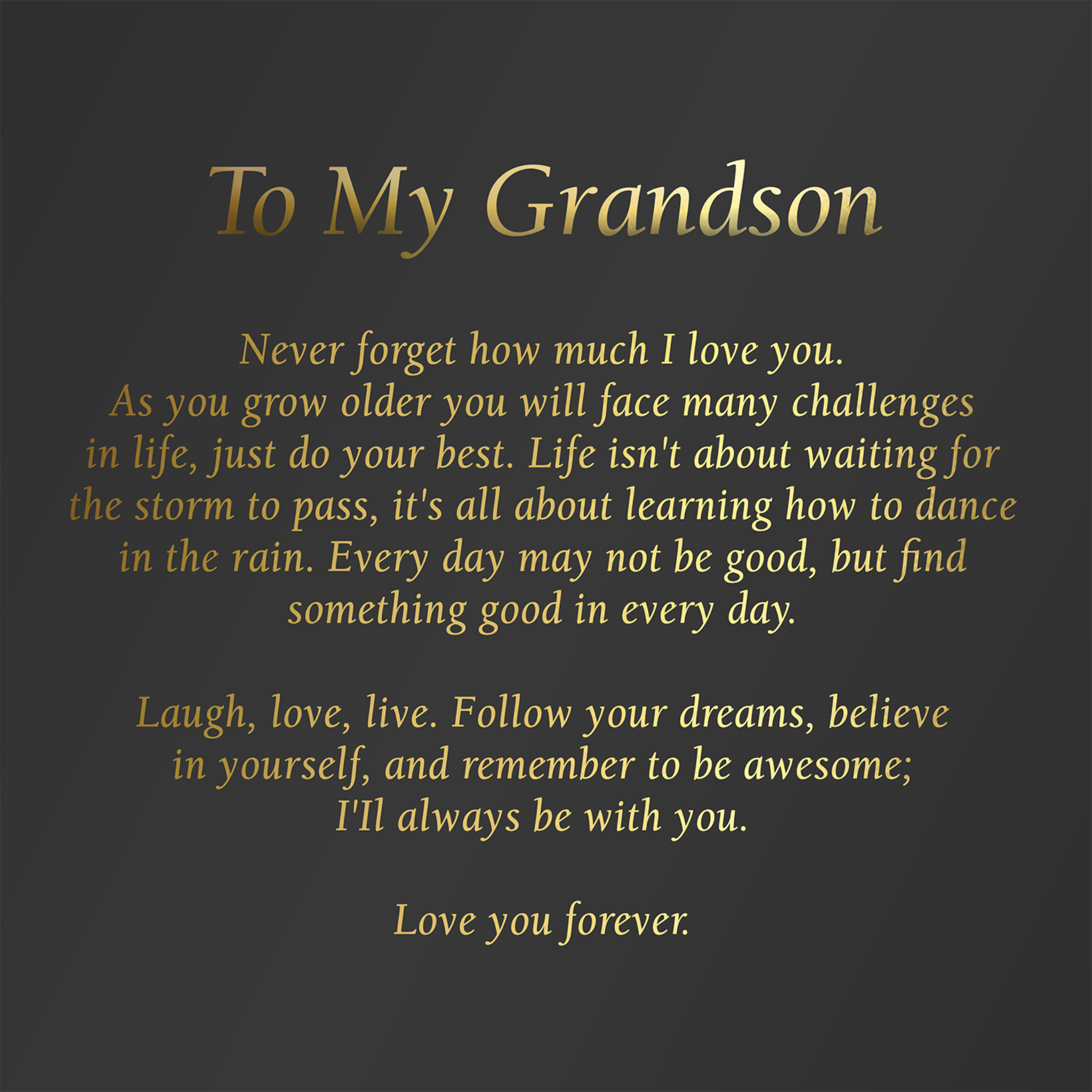 To My Grandson - Gold - View 4
