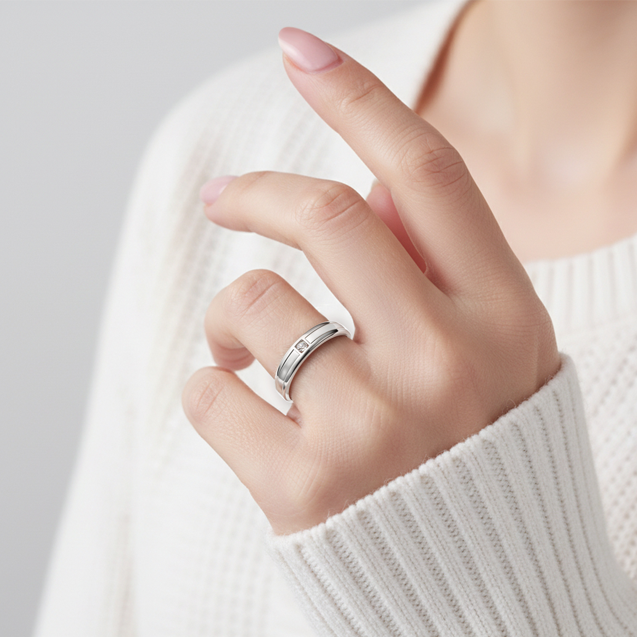 The Enamel Contrast Couples Rings - View 6