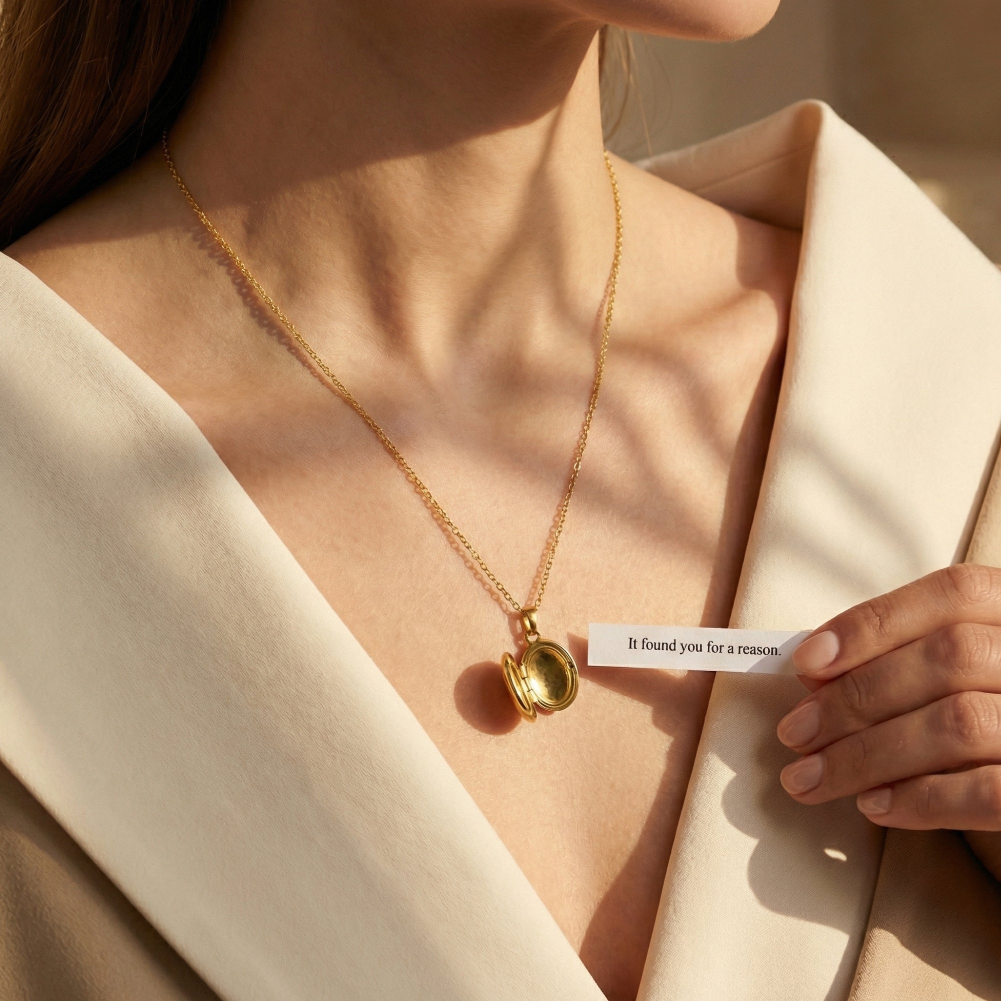 El collar de relicario "Nota secreta"