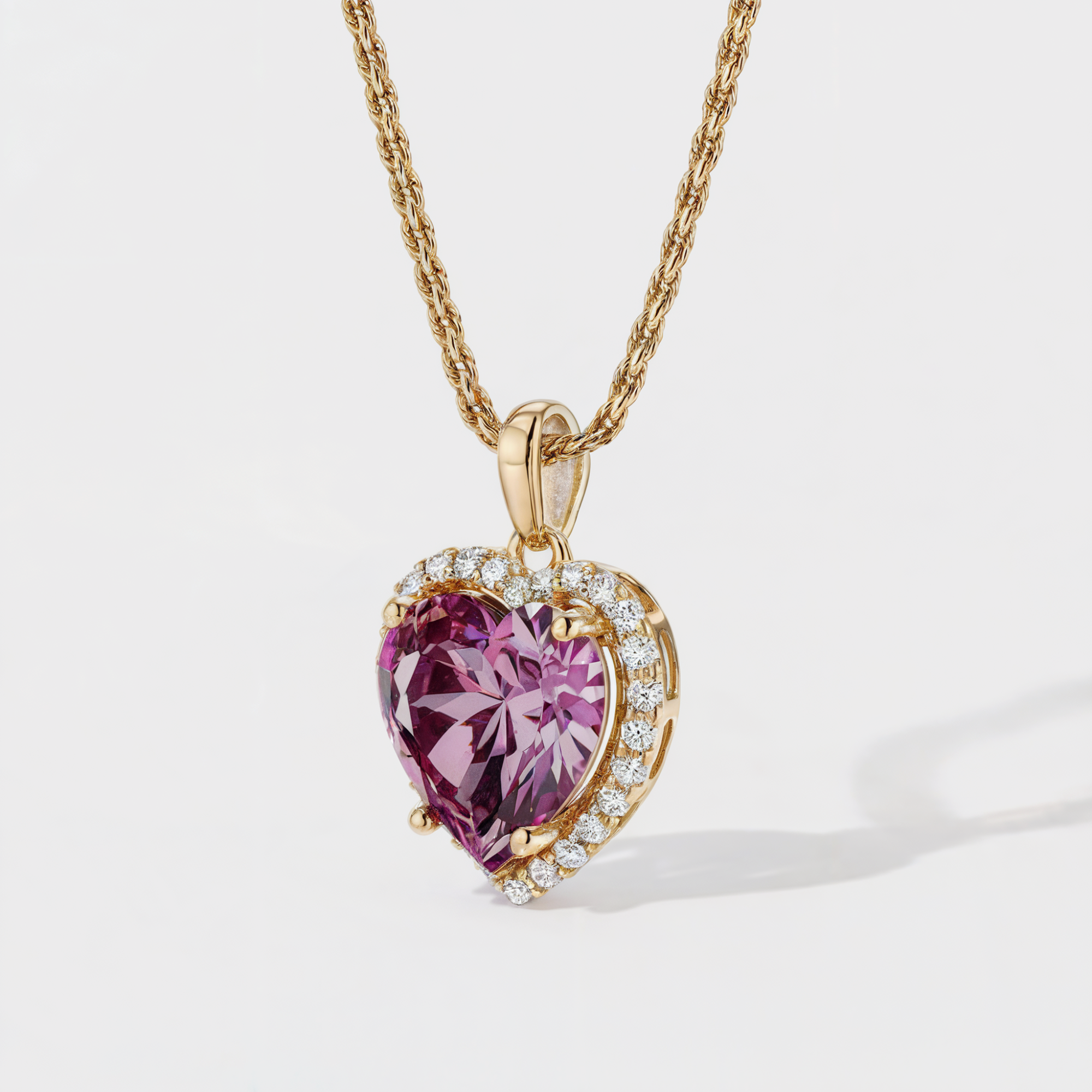 Collier Secret Halo en Forme de Cœur