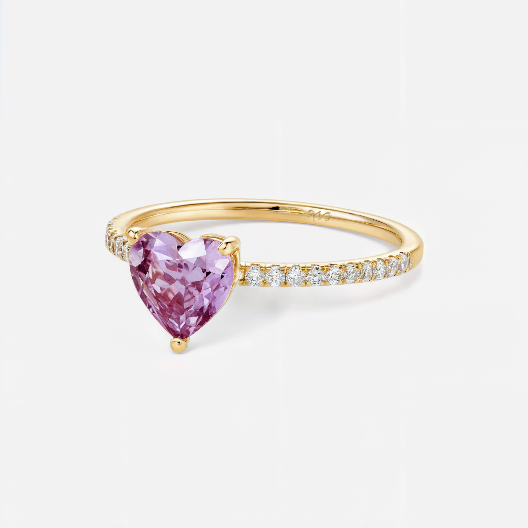 Bague de fiançailles Moissanite, taille cœur