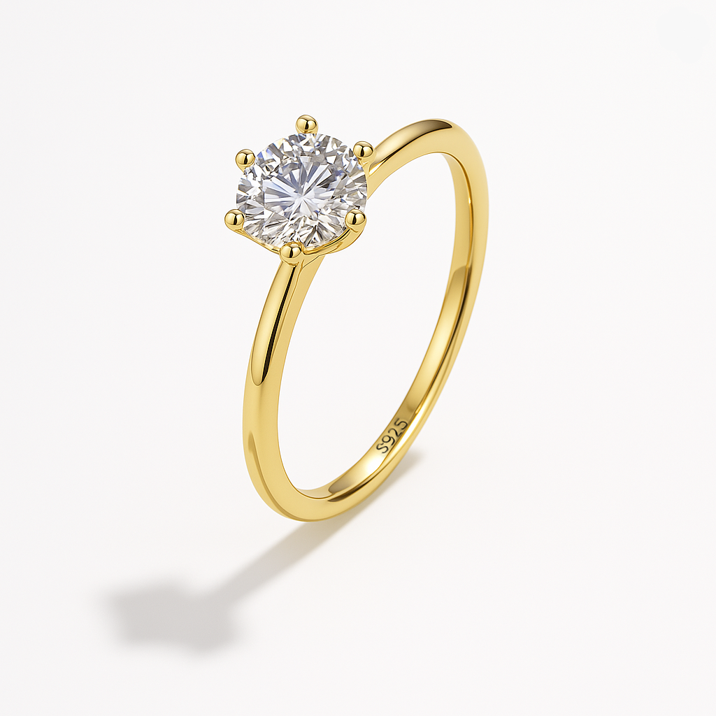 Bague Moissanite 0.3CT gratuite en argent sterling S925