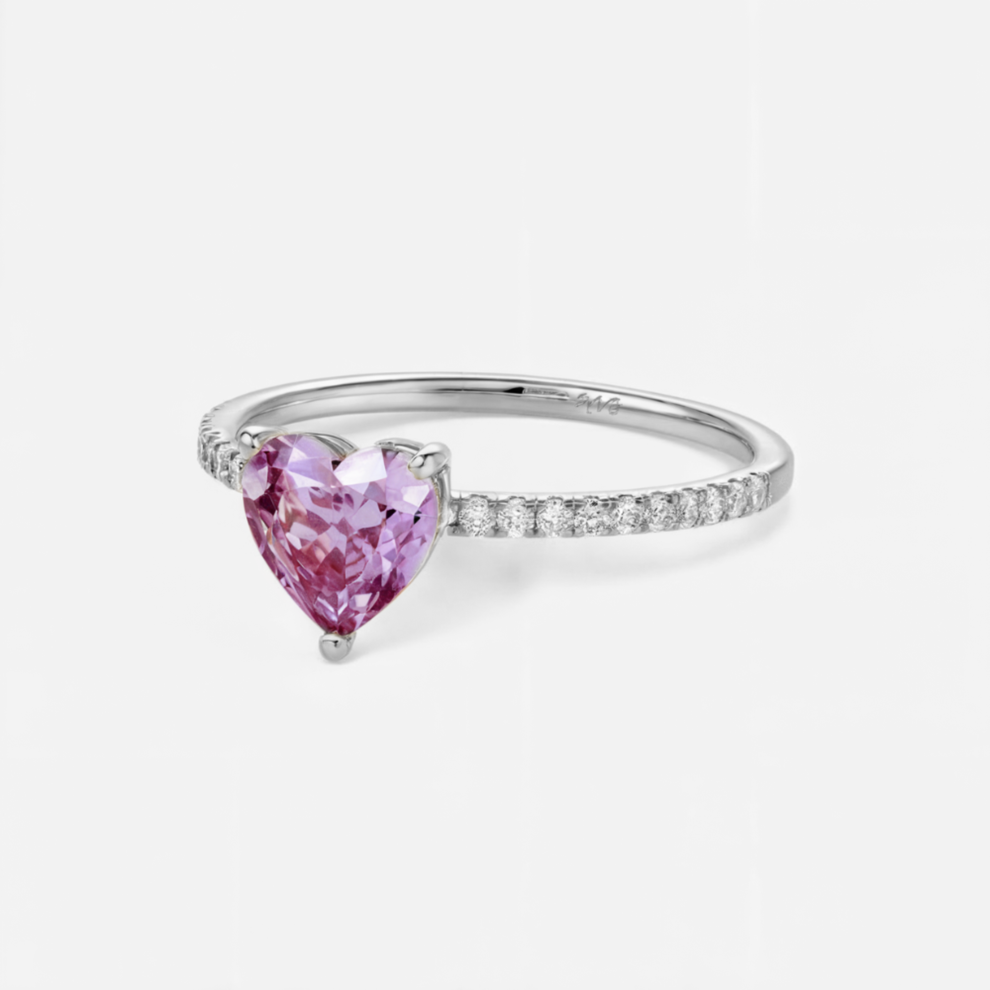 Bague de fiançailles Moissanite, taille cœur