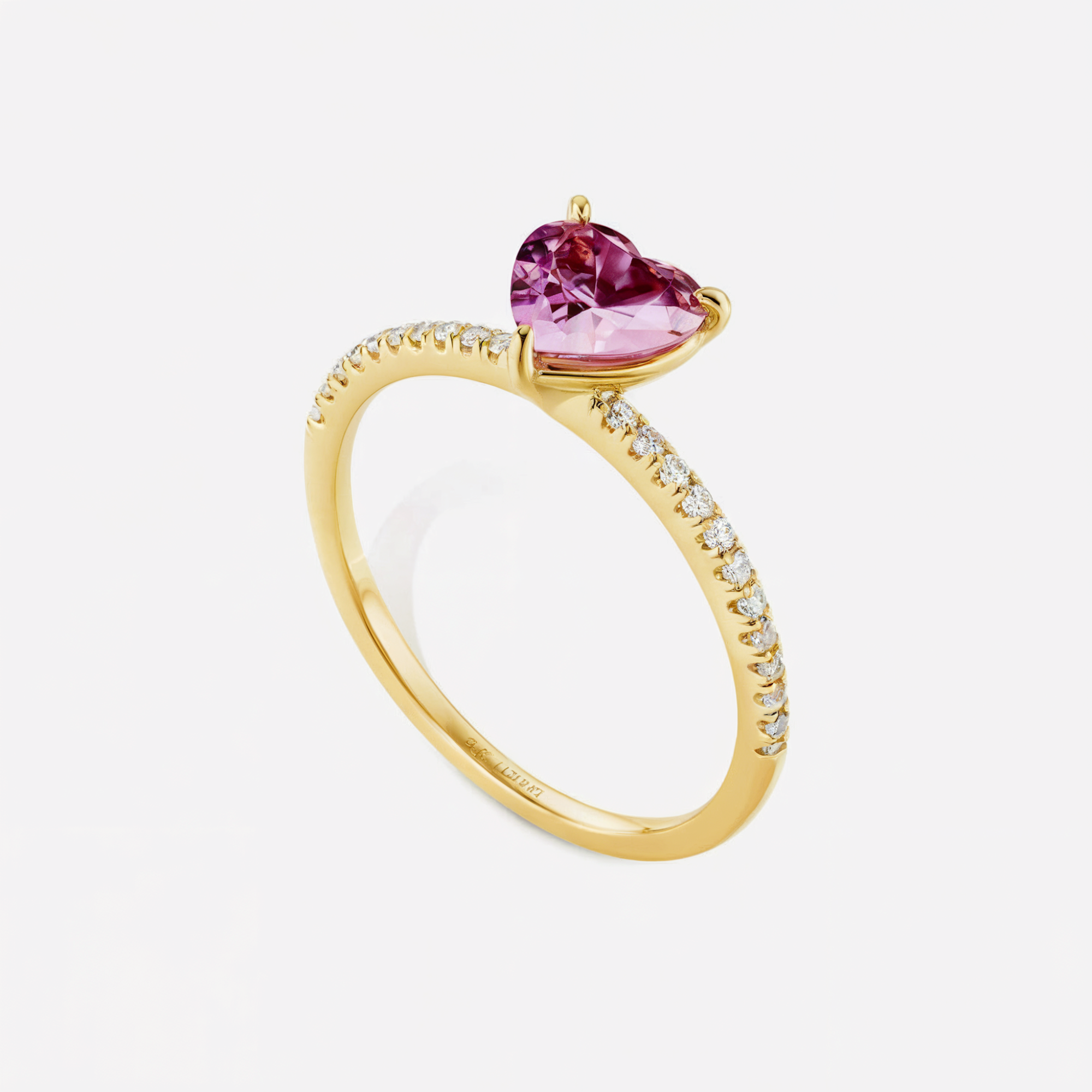 Bague de fiançailles Moissanite, taille cœur