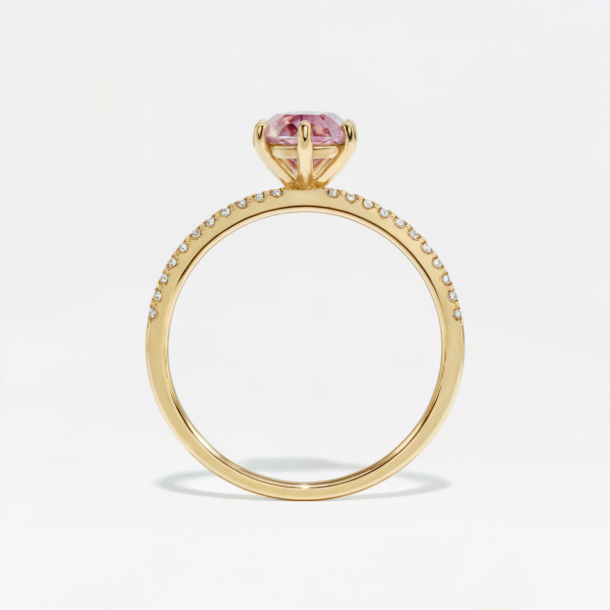 Bague de fiançailles Moissanite, taille cœur