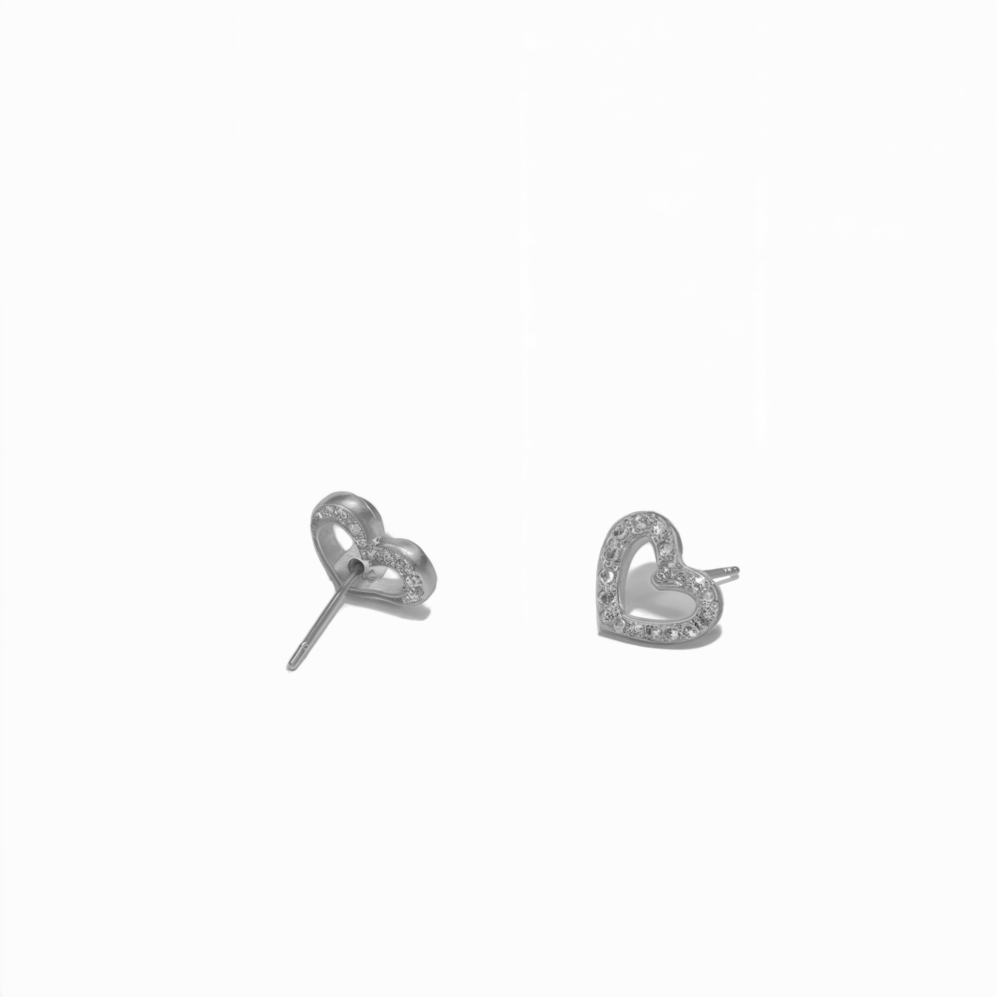 Boucles d'oreilles classiques cœur argent