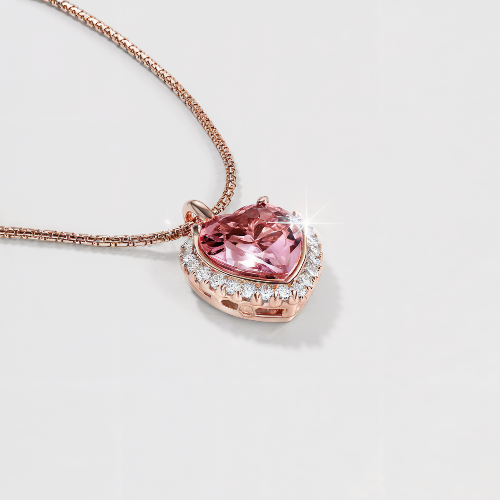 Collier Secret Halo en Forme de Cœur