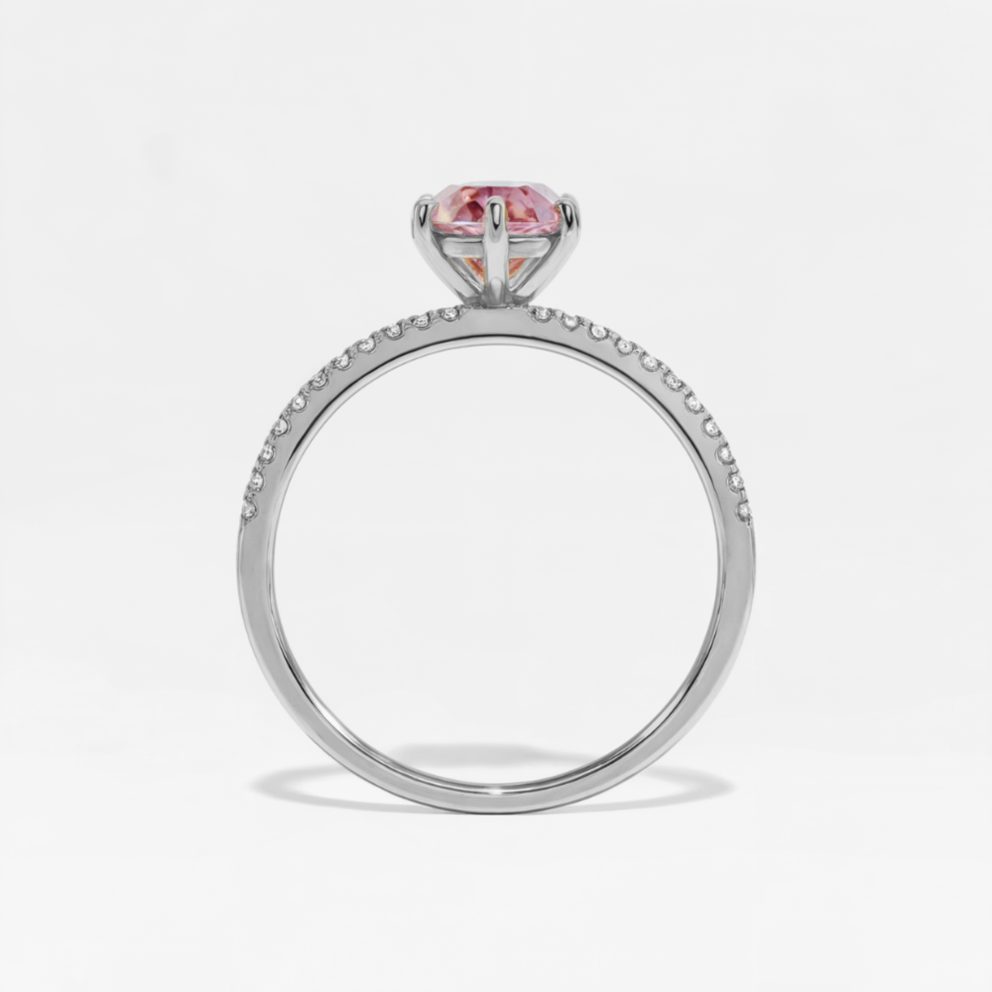 Bague de fiançailles Moissanite, taille cœur
