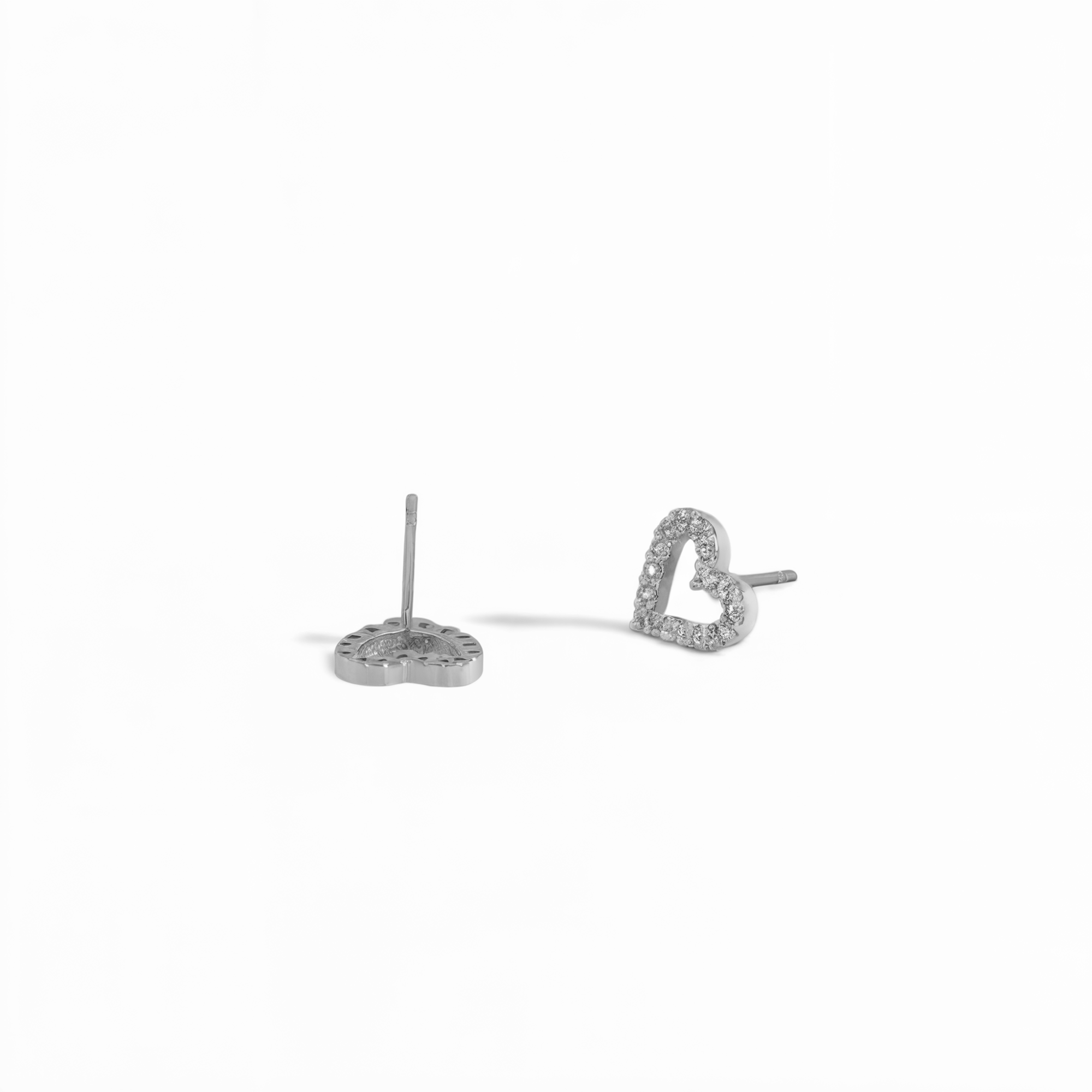 Boucles d'oreilles classiques cœur argent