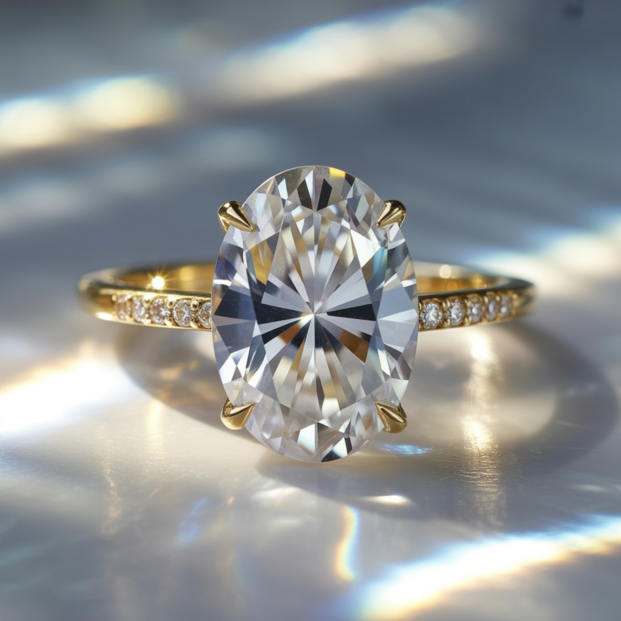 The Opaline 3CT Moissanite Ring