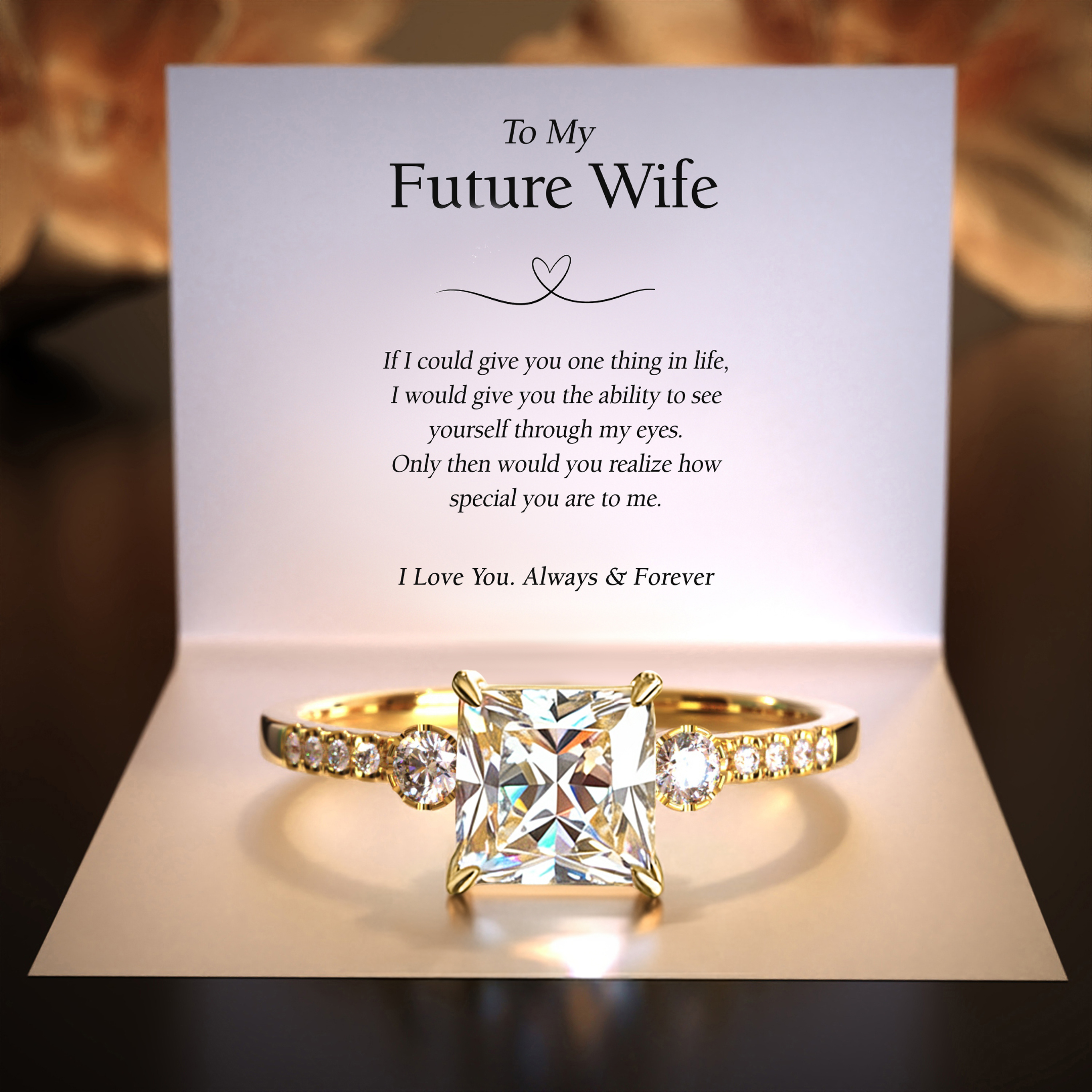 The Luna | To My Future Wife — Princess Cut Moissanite Ring
