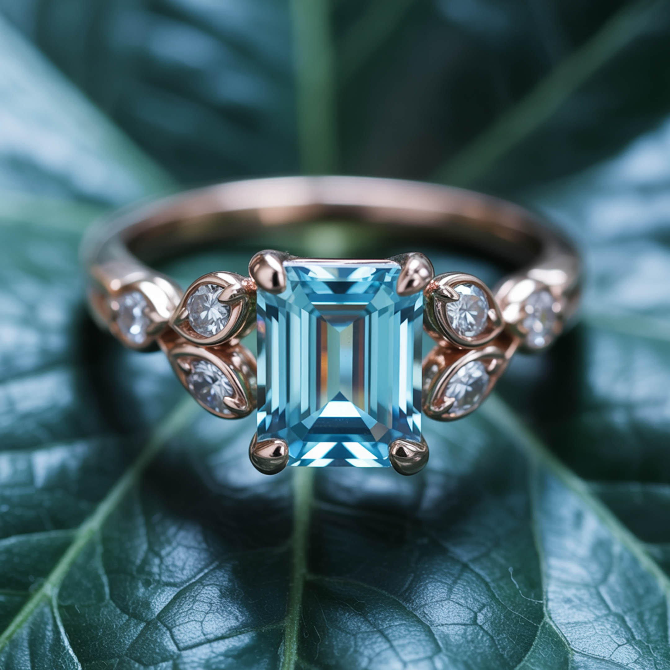 The Katalina Emerald Cut Moissanite Ring