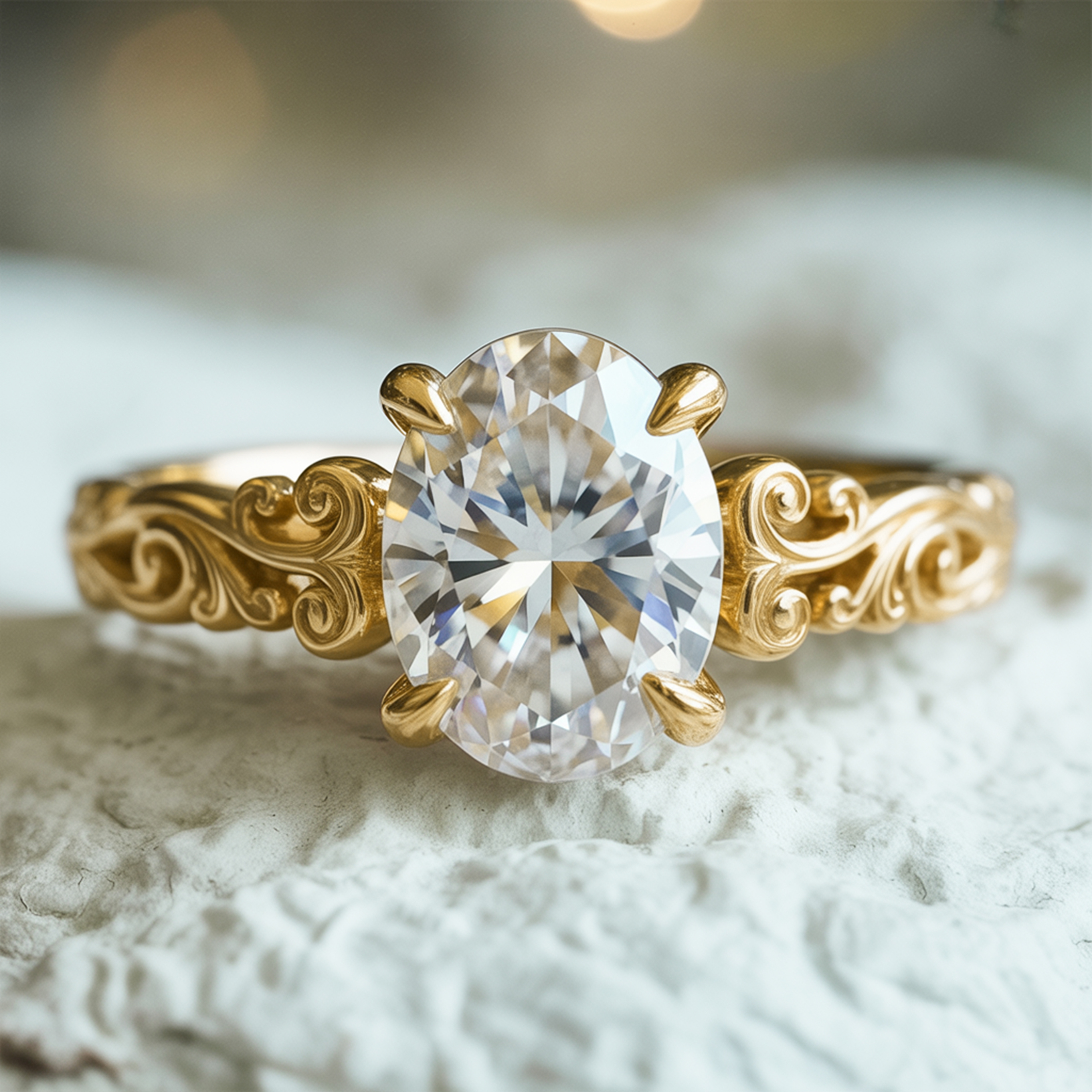 The Celestine - Vintage Moissanite Ring