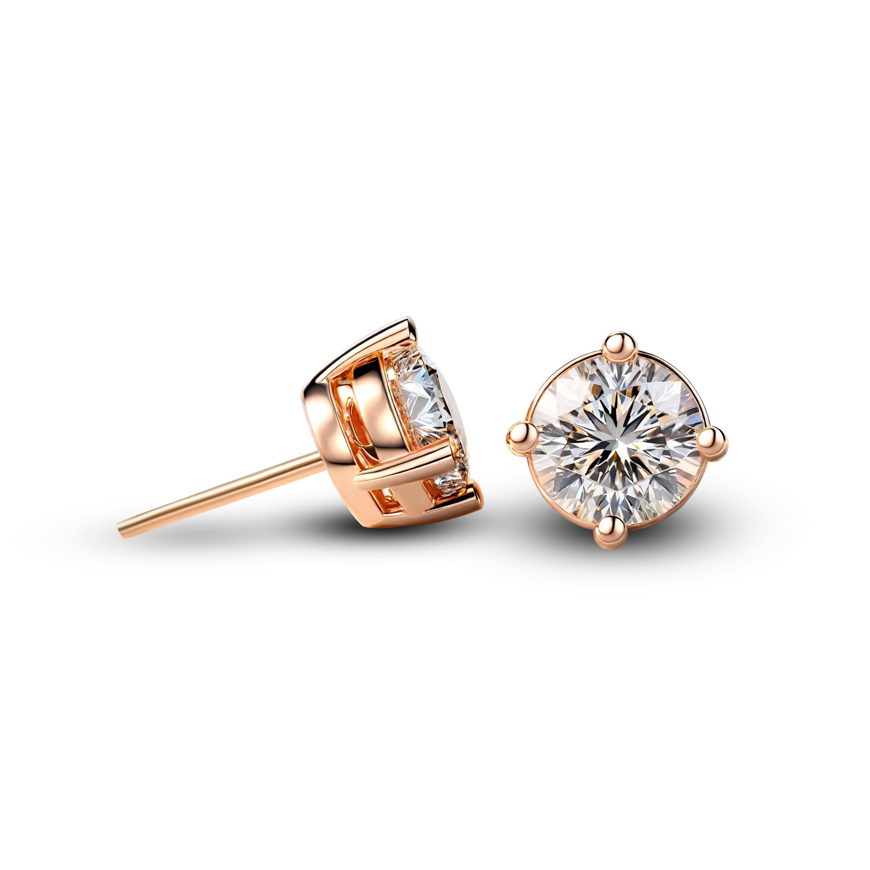 À ma magnifique épouse | Boucles d'oreilles Moissanite taille ronde | Cadeau pour elle