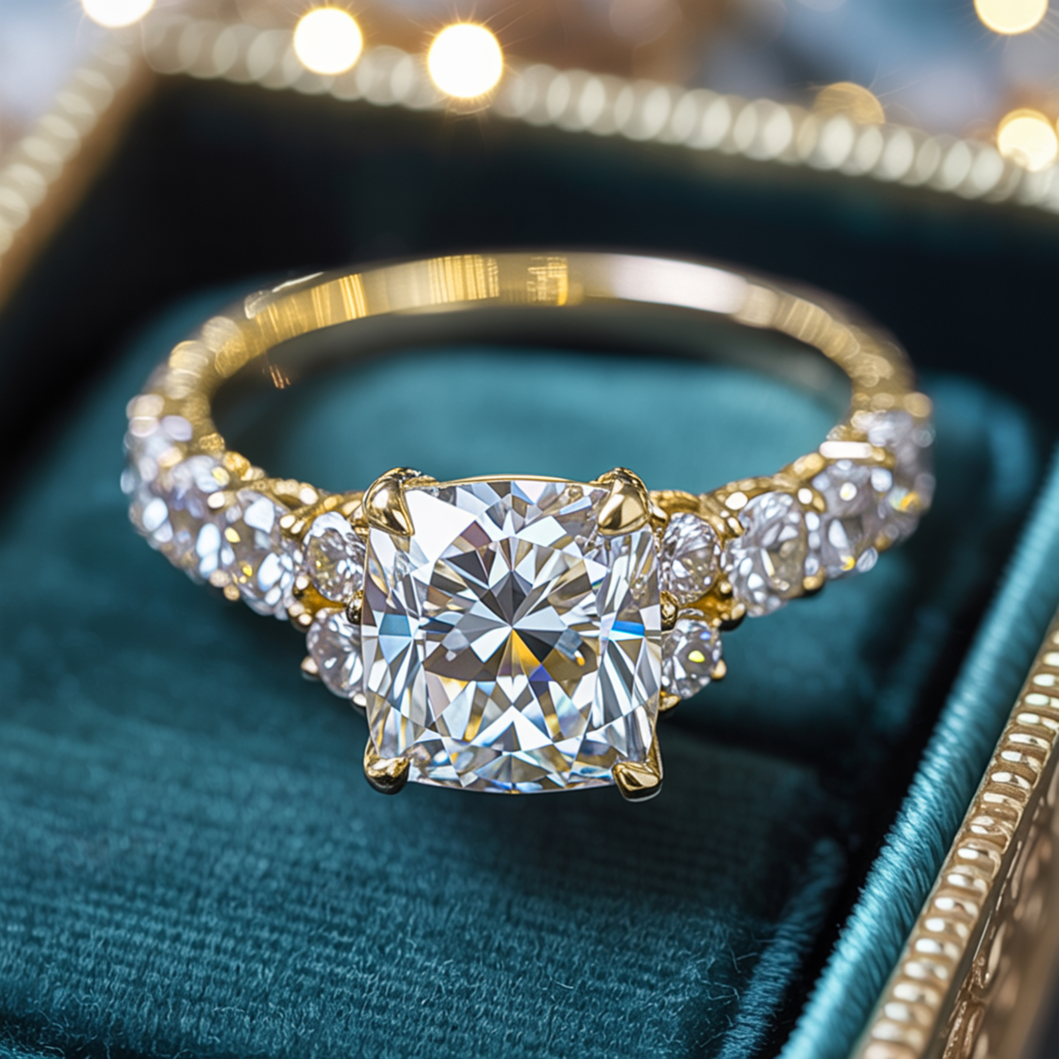 The Adelina Rae Cushion Cut Moissanite Ring