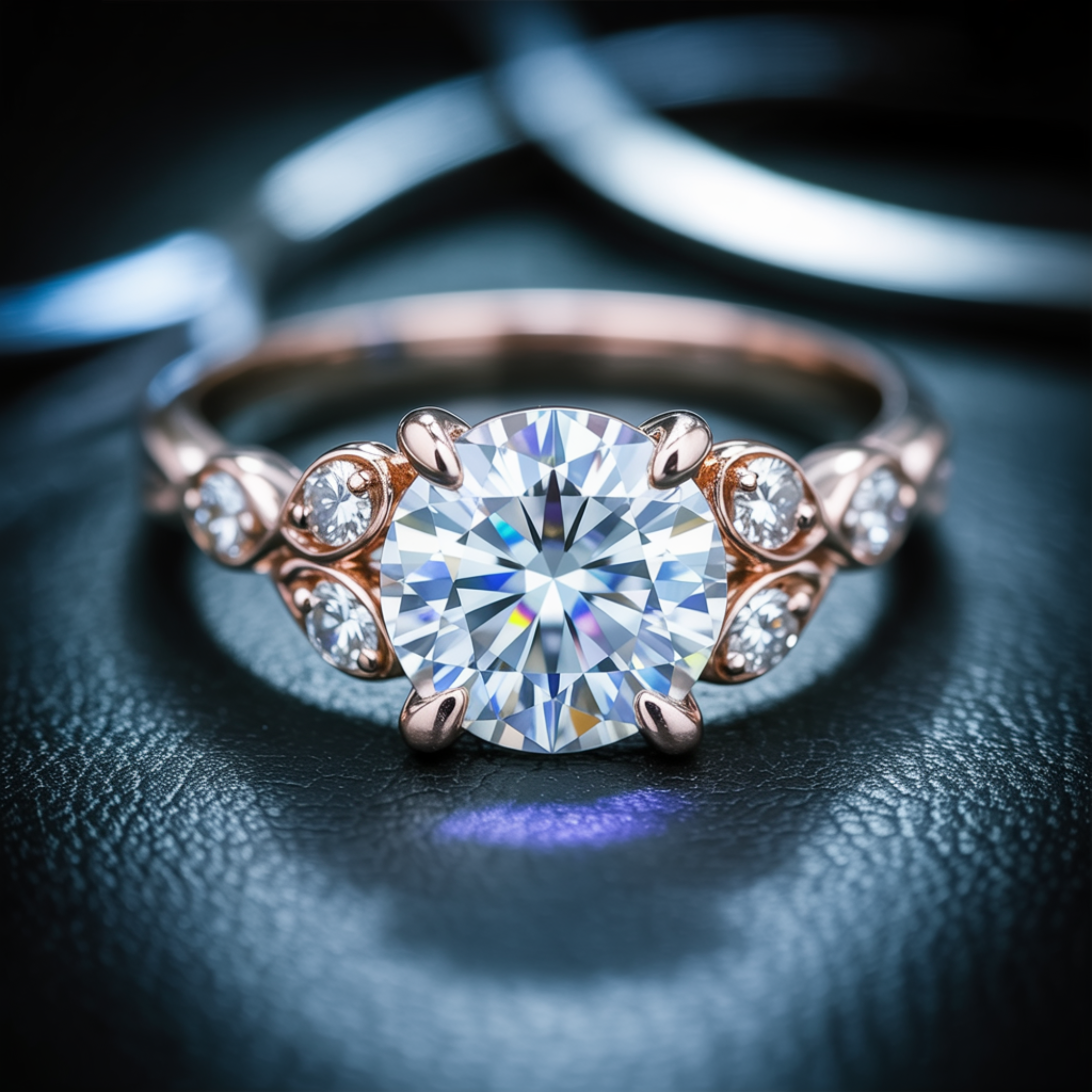 The Katalina 1.5CT Round Cut White Moissanite Ring