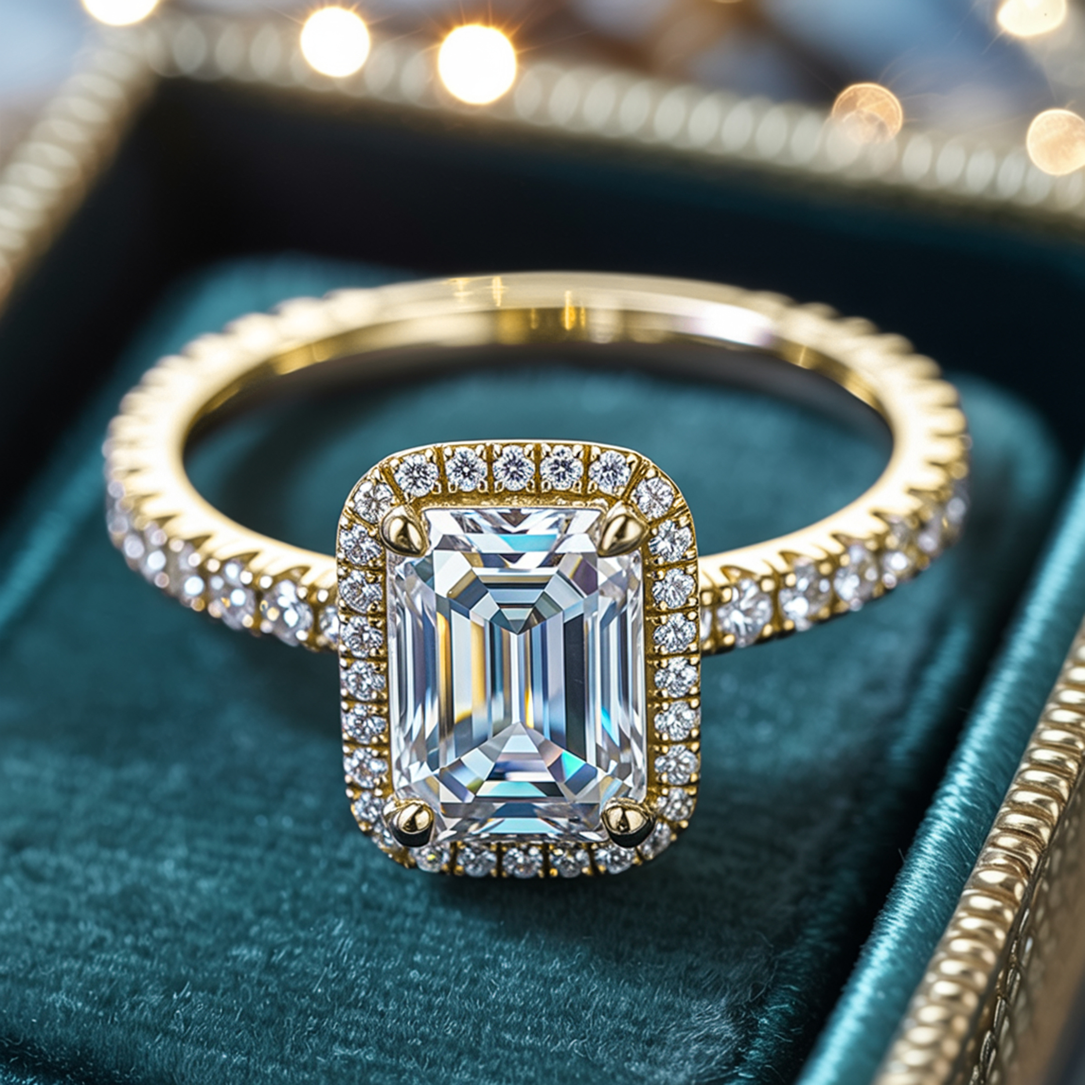 The Adelina Rae – Halo Moissanite Ring