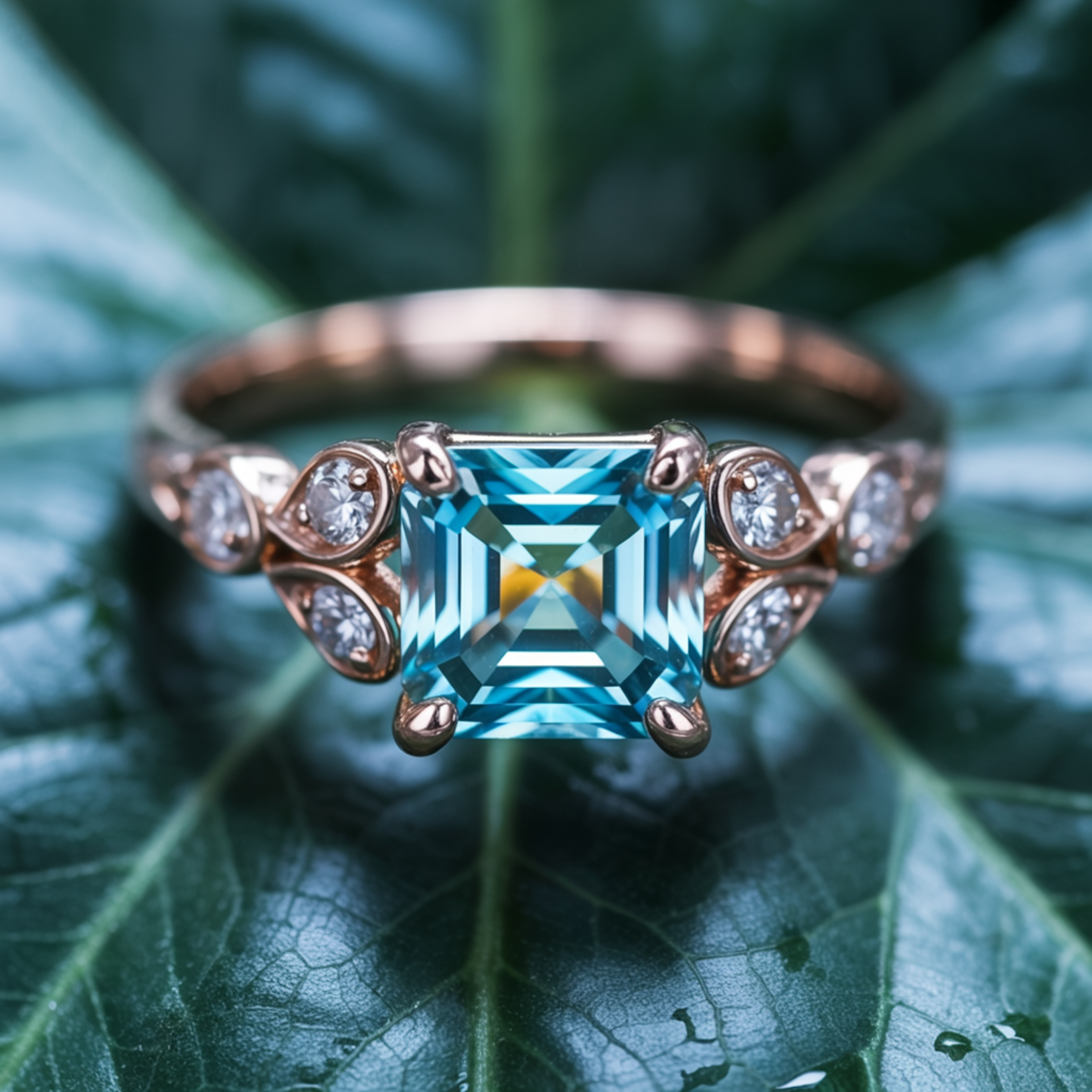 The Katalina Asscher Cut Moissanite Ring