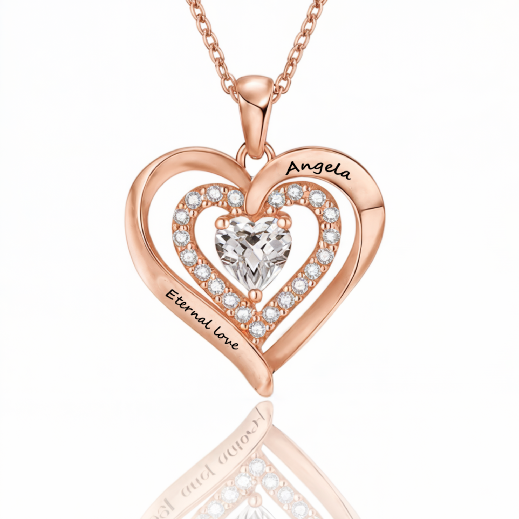 Collier Cœur Gravé Pierre de Naissance