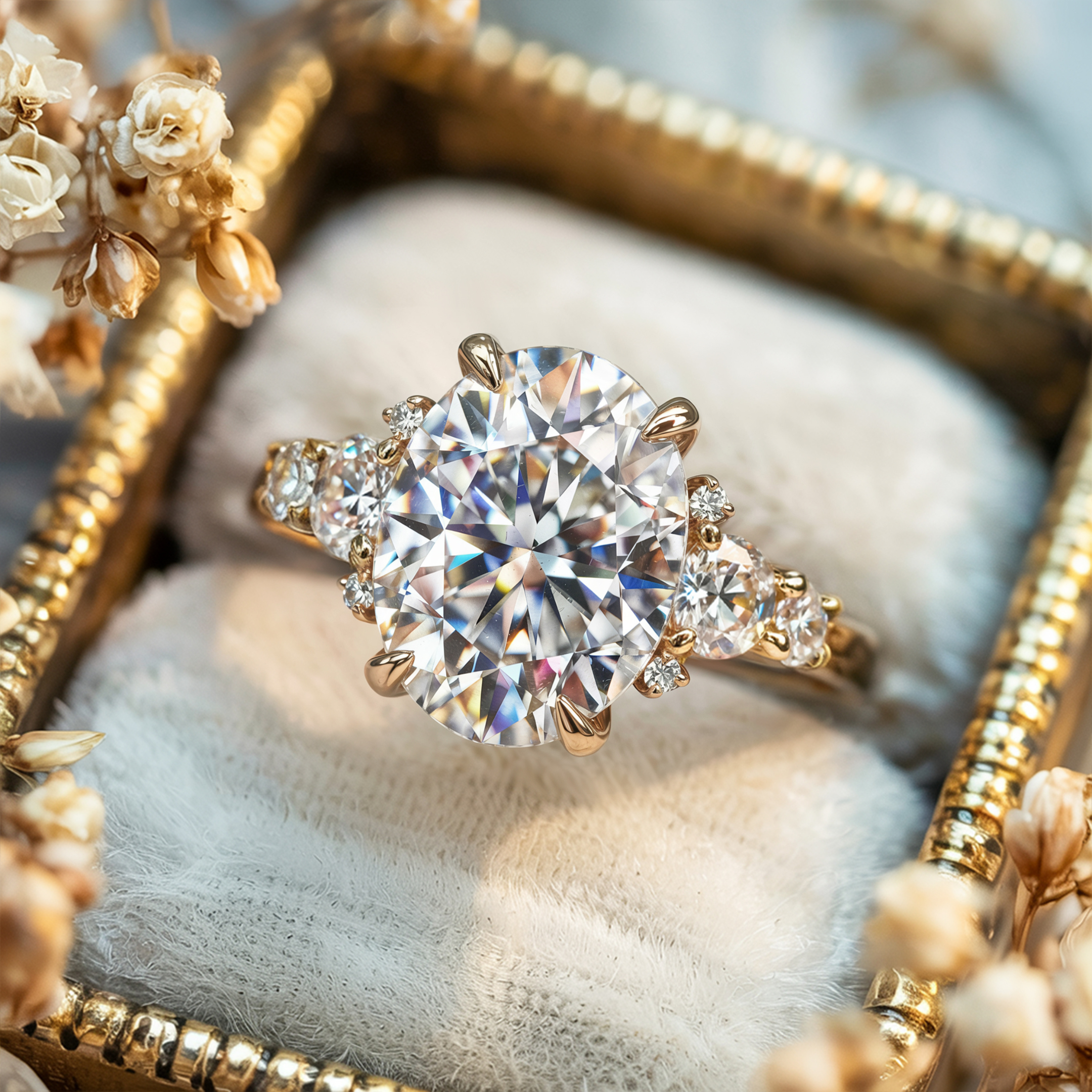 The Bella Jewel Oval Cut Moissanite Ring