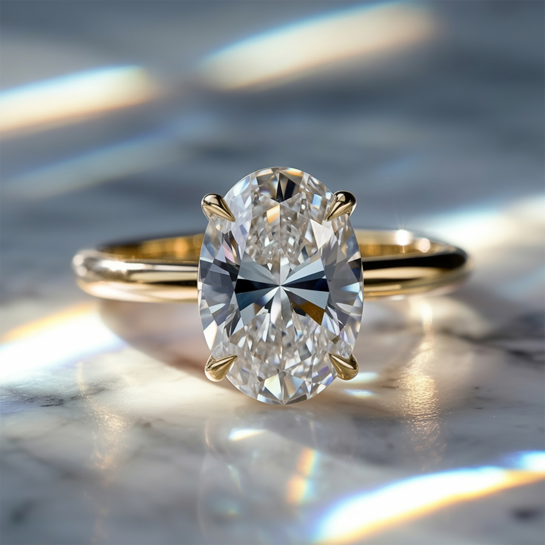 The Opaline - Solitaire Moissanite Ring