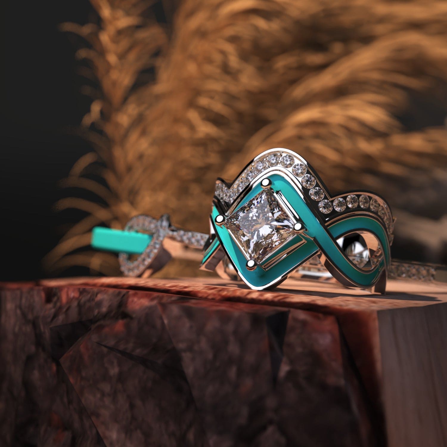 The Ocean Wave: Ensemble Bague & Bracelet 2 Pièces - Argent Sterling S925