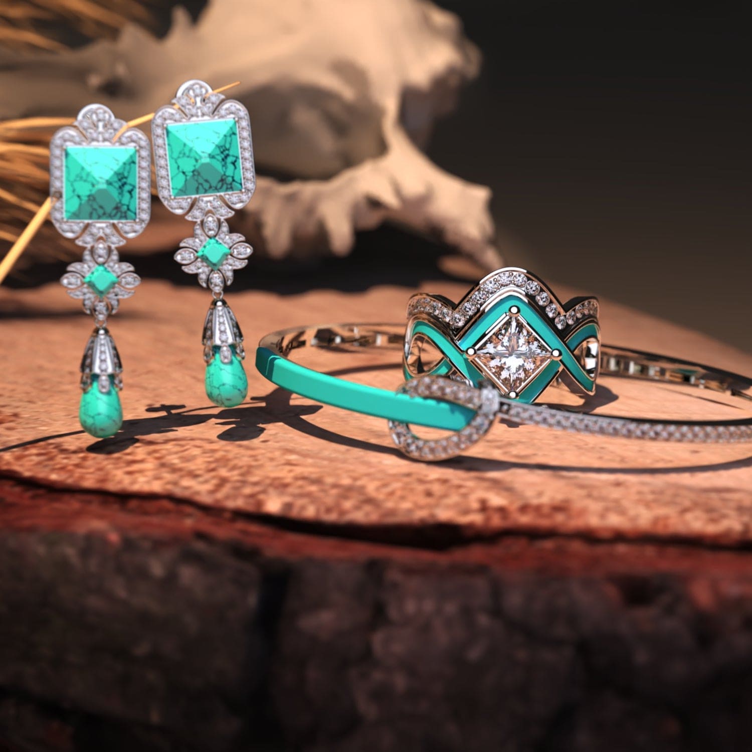 L'Ensemble Océan : Bague Best-Seller + bracelet & boucles d'oreilles GRATUITS - Argent Sterling S925