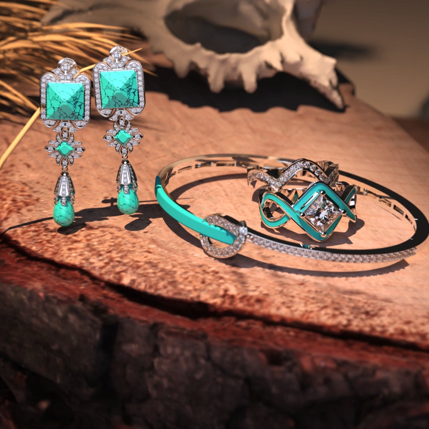 L'Ensemble Océan : Bague Best-Seller + bracelet & boucles d'oreilles GRATUITS - Argent Sterling S925