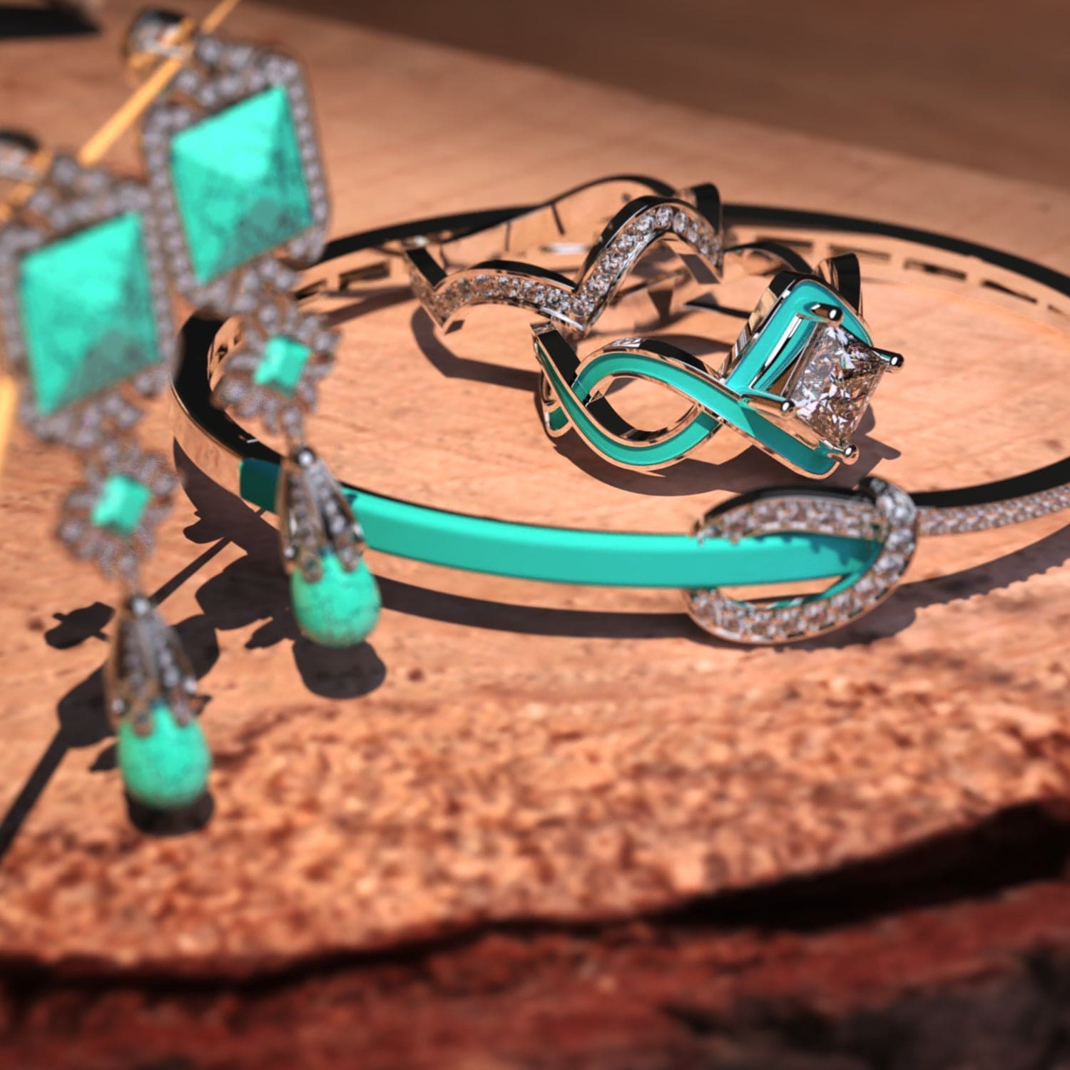 L'Ensemble Océan : Bague Best-Seller + bracelet & boucles d'oreilles GRATUITS - Argent Sterling S925