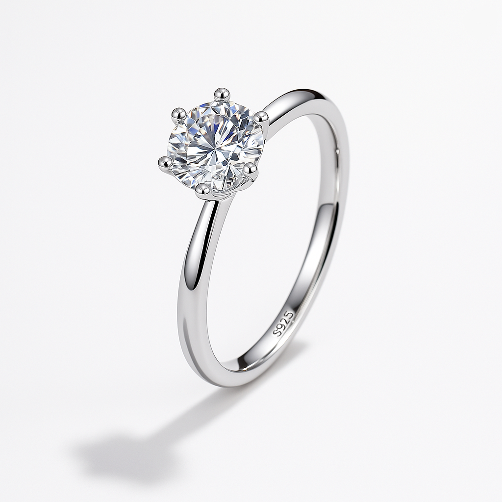 Bague Moissanite 0.3CT gratuite en argent sterling S925