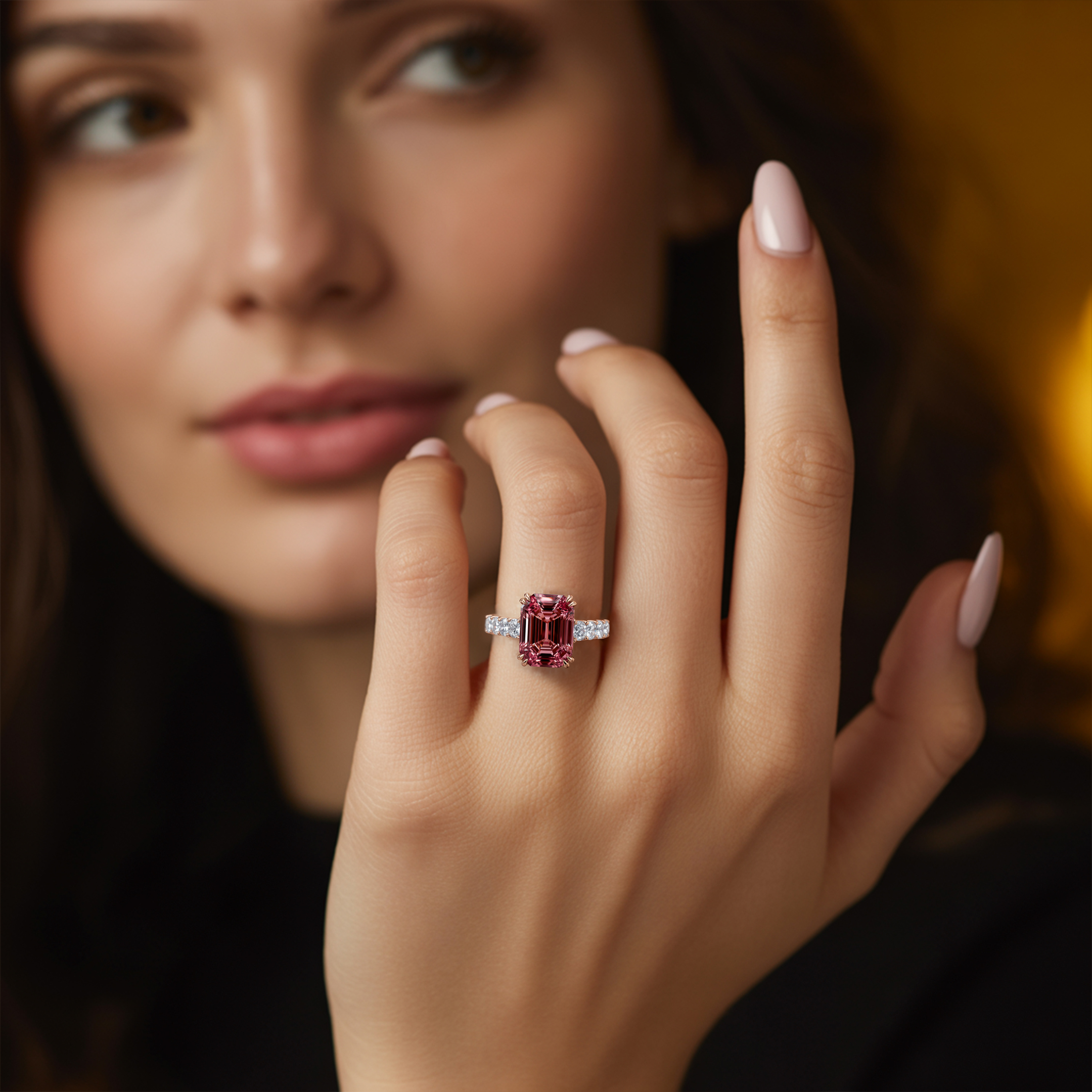 The Camilla - Red Moissanite Ring