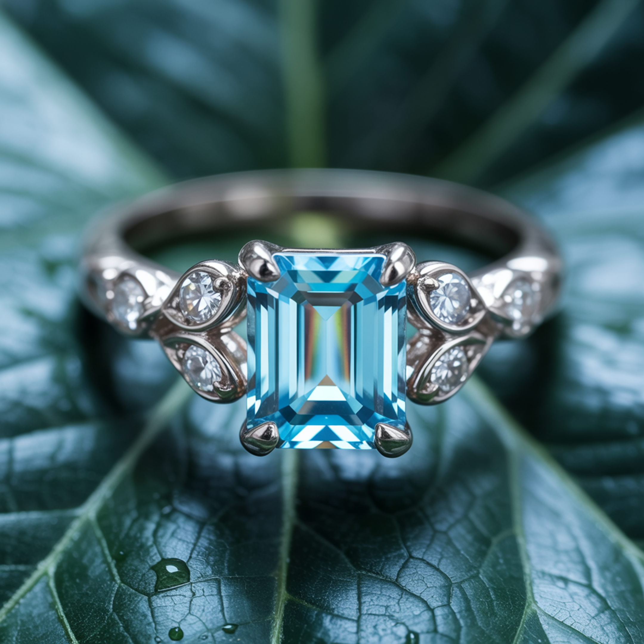 The Katalina Emerald Cut Moissanite Ring