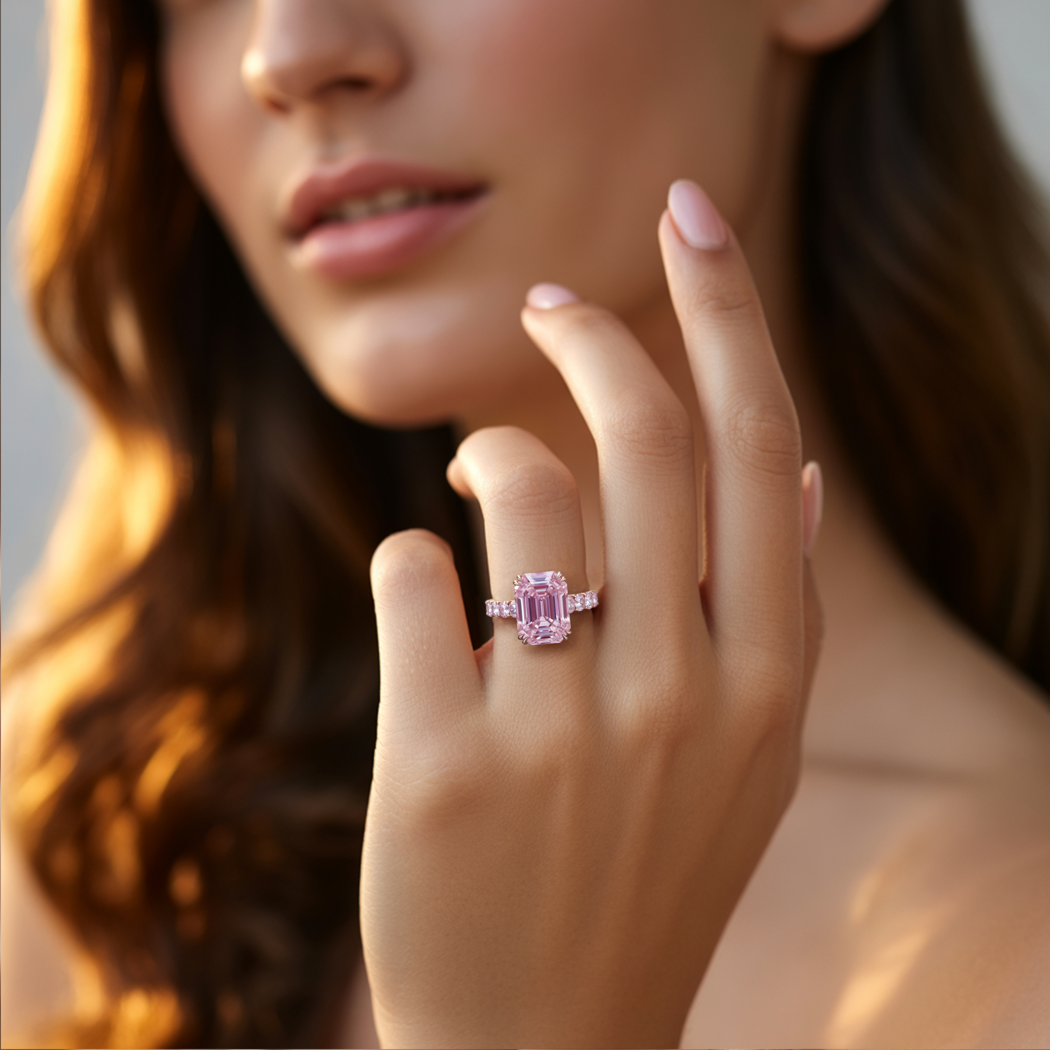 The Camilla 4CT Pink Moissanite Ring