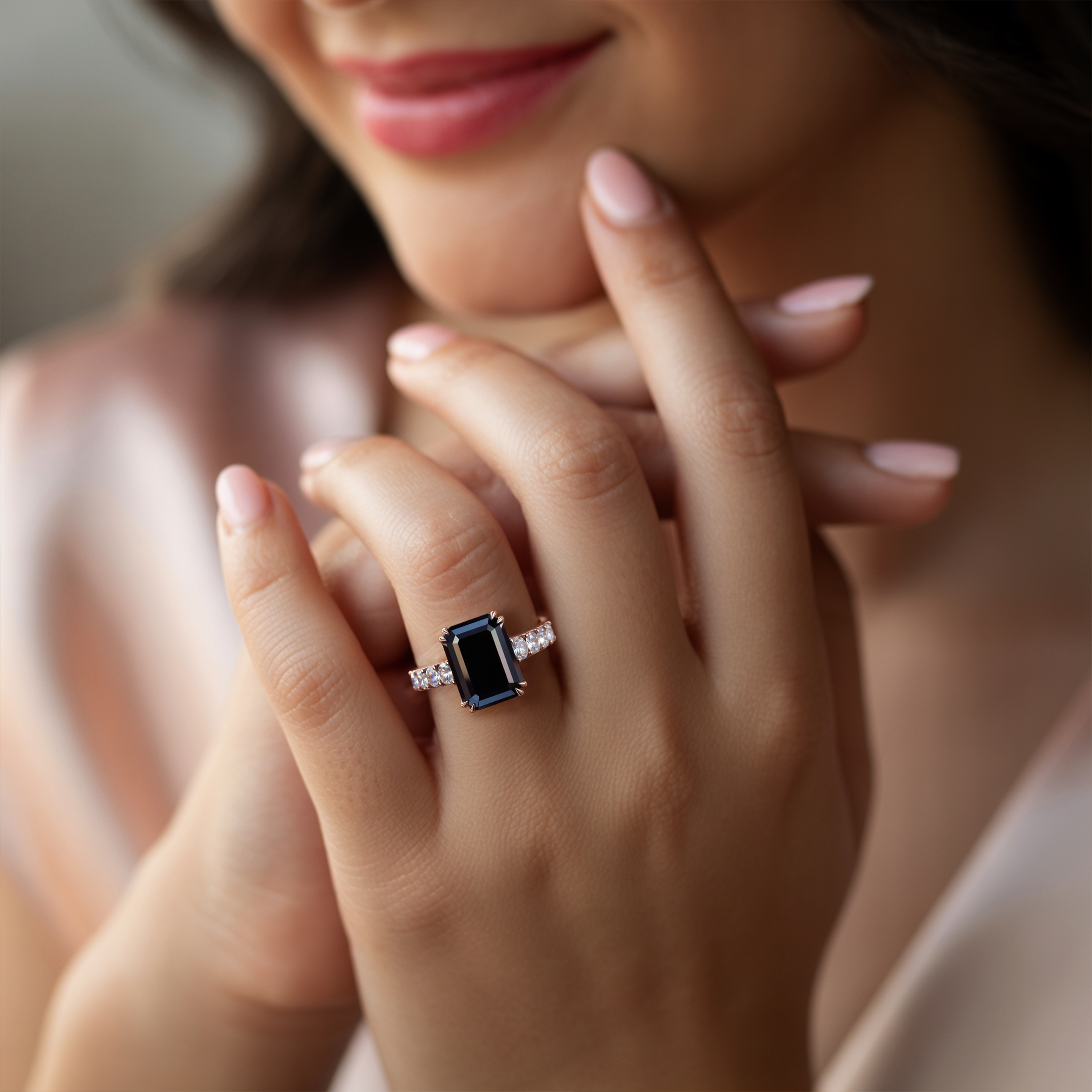 The Camilla - Black Moissanite Ring