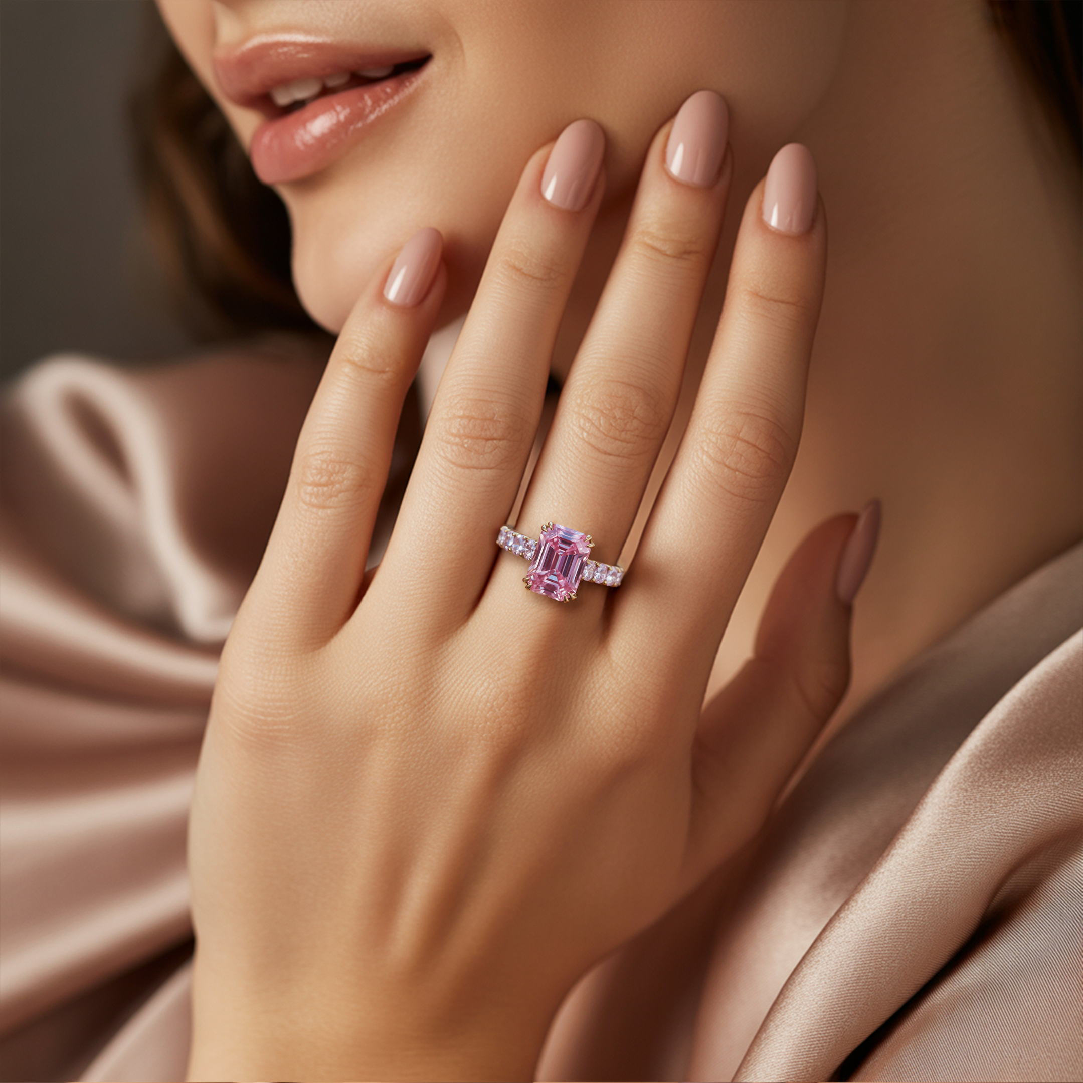 La Bague Camilla, Moissanite Rose 2CT