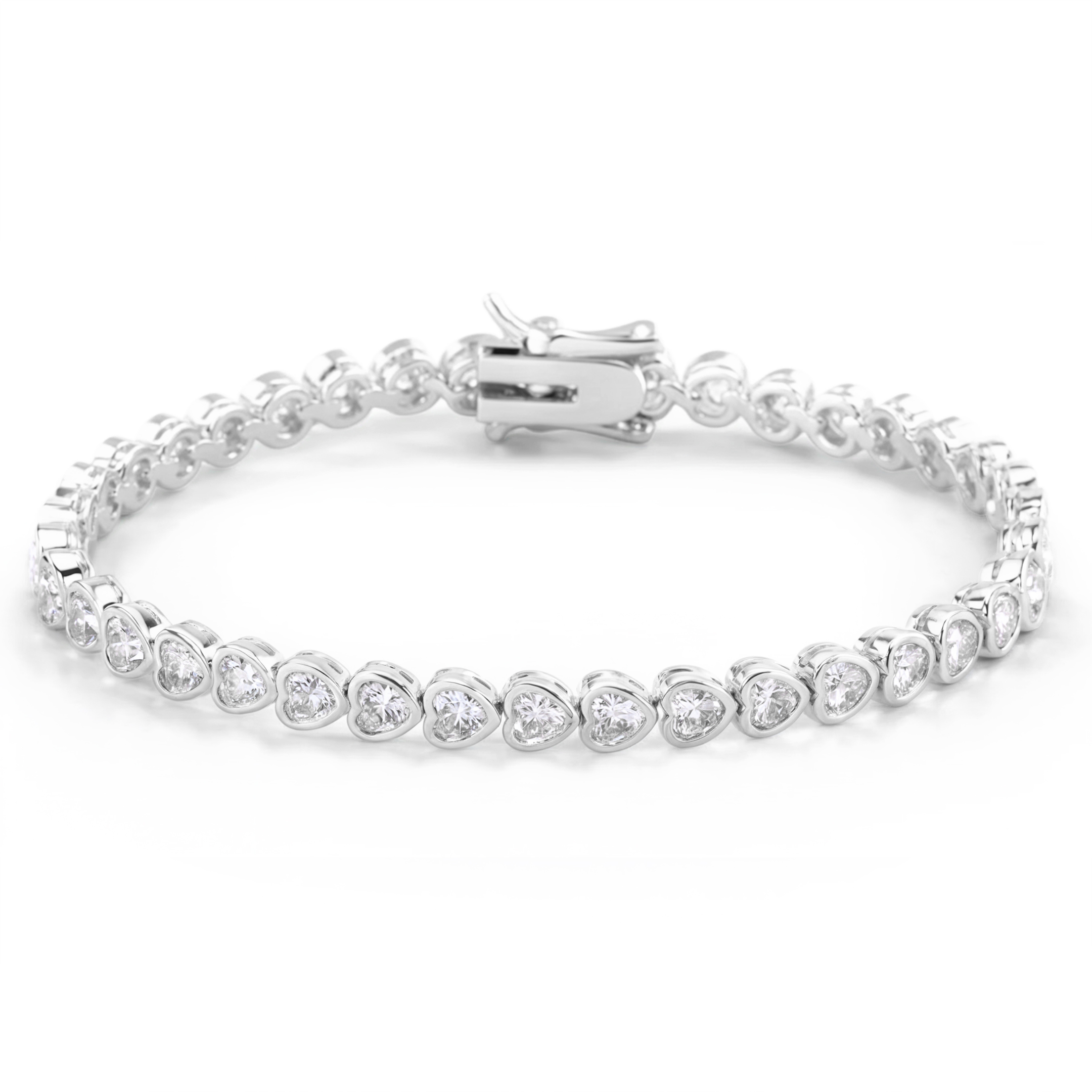 Bracelet de tennis cœur en or