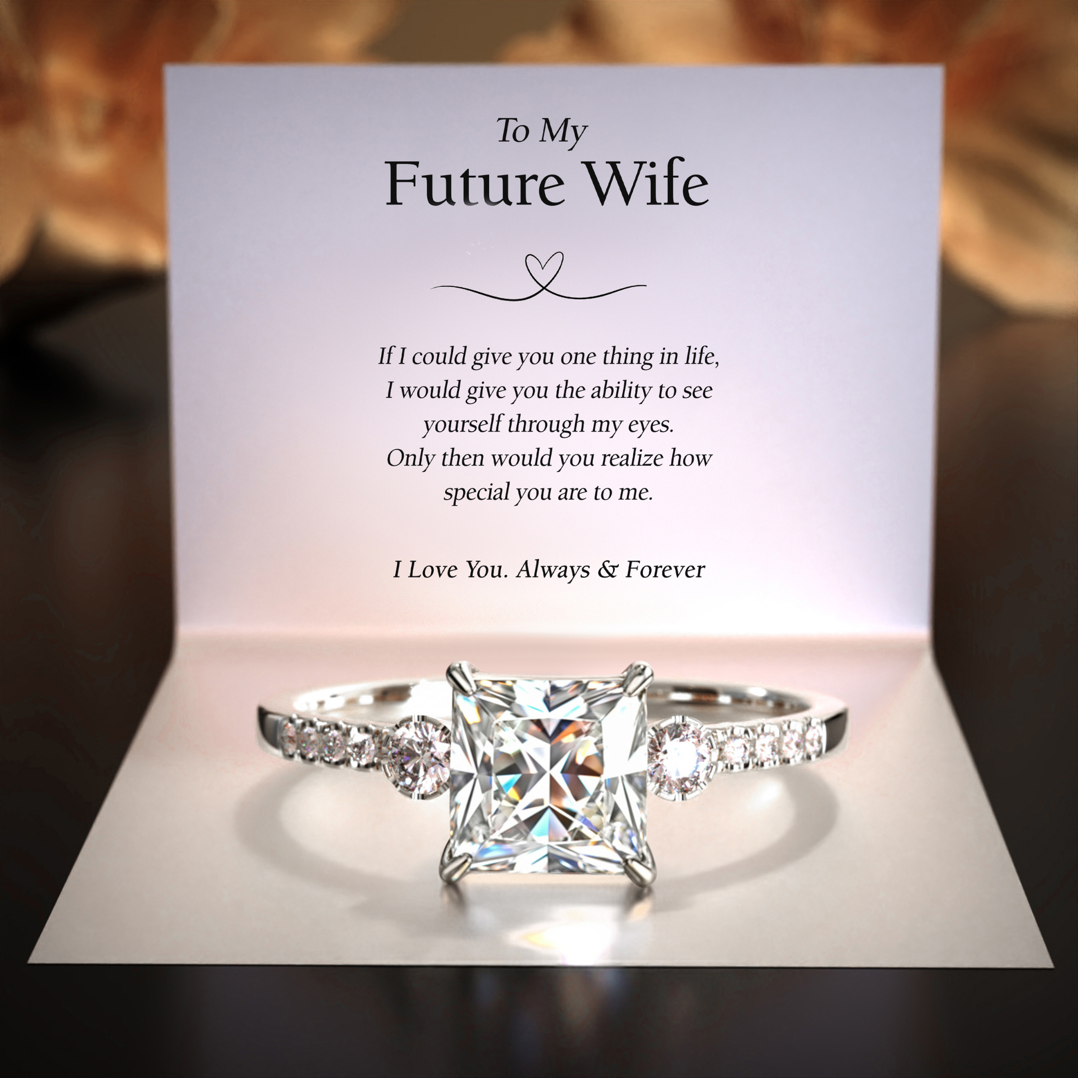 The Luna | To My Future Wife — Princess Cut Moissanite Ring