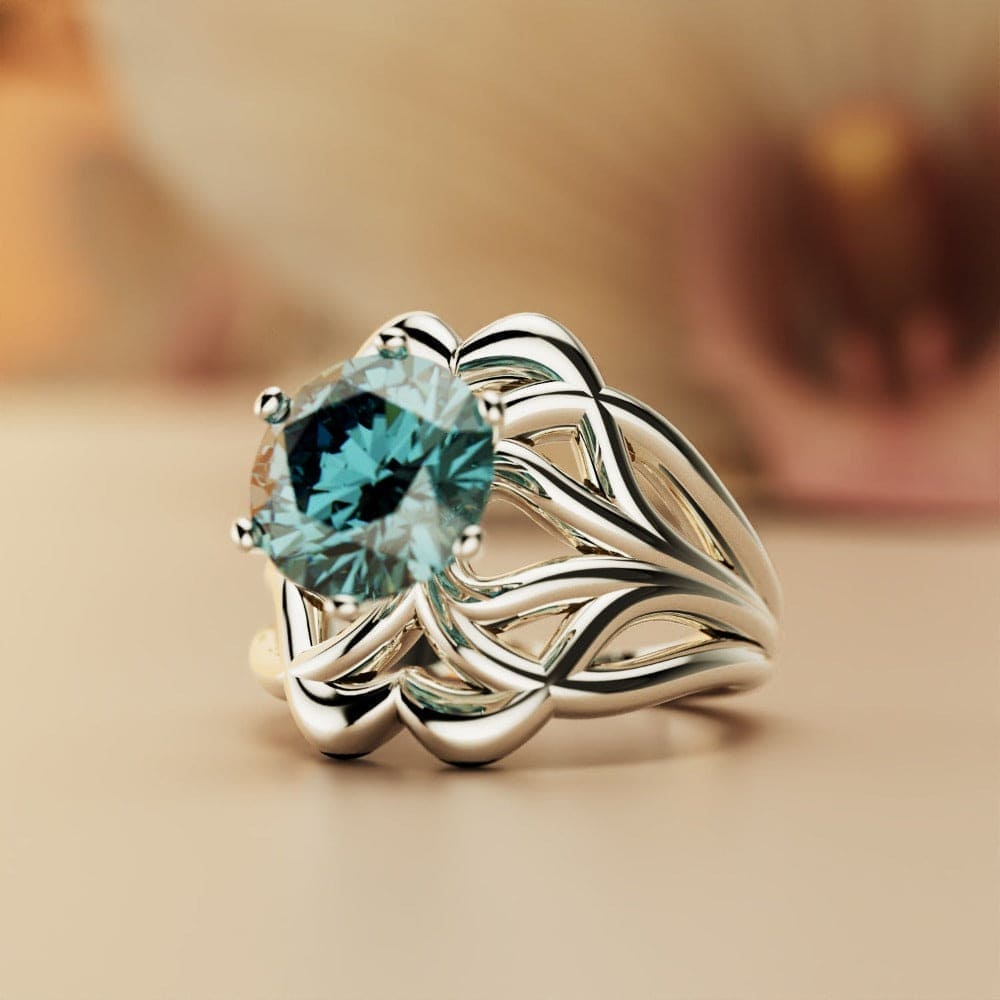 Azure Dream: Bague Aigue-Marine Taille Ronde - Argent Sterling S925