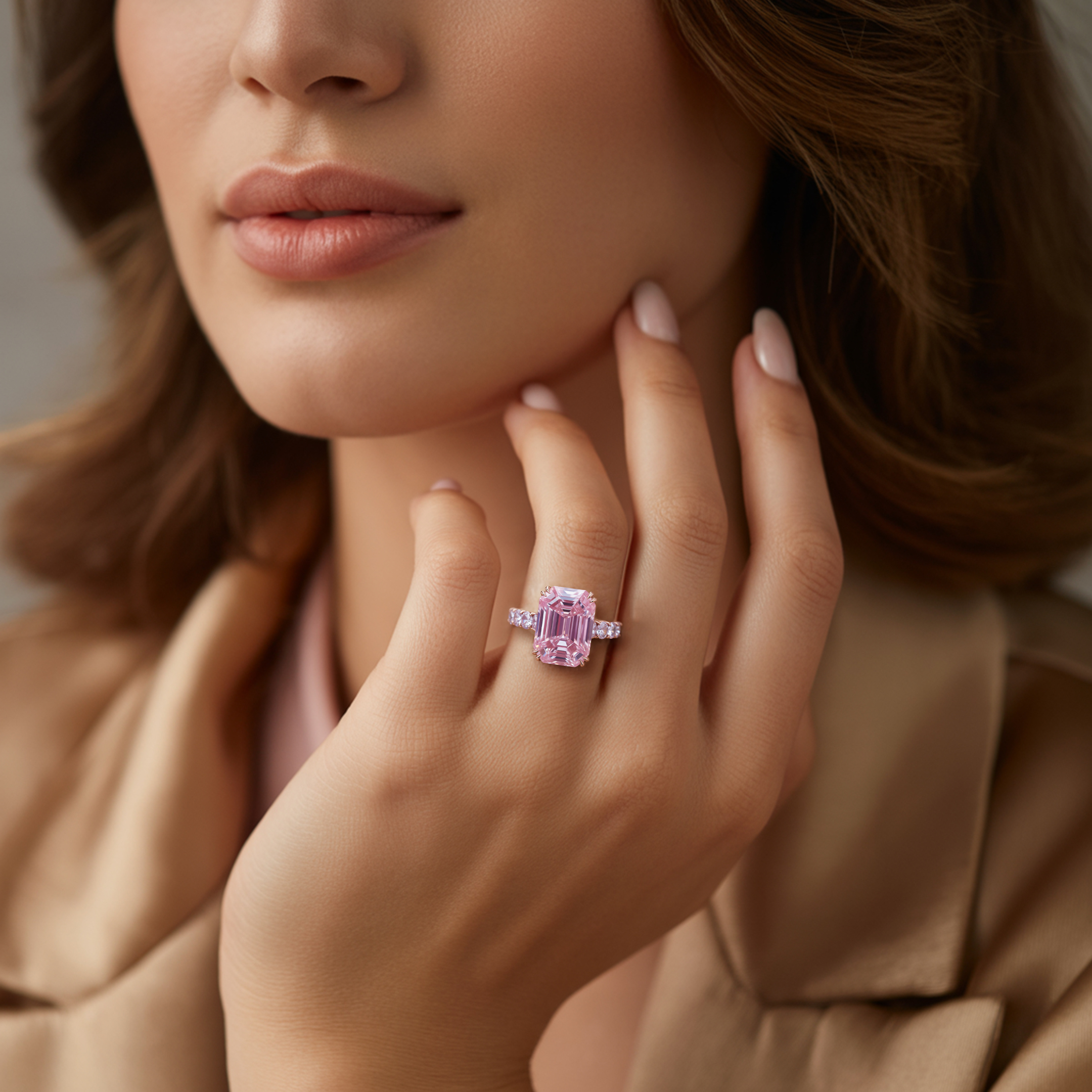 The Camilla 5CT Pink Moissanite Ring