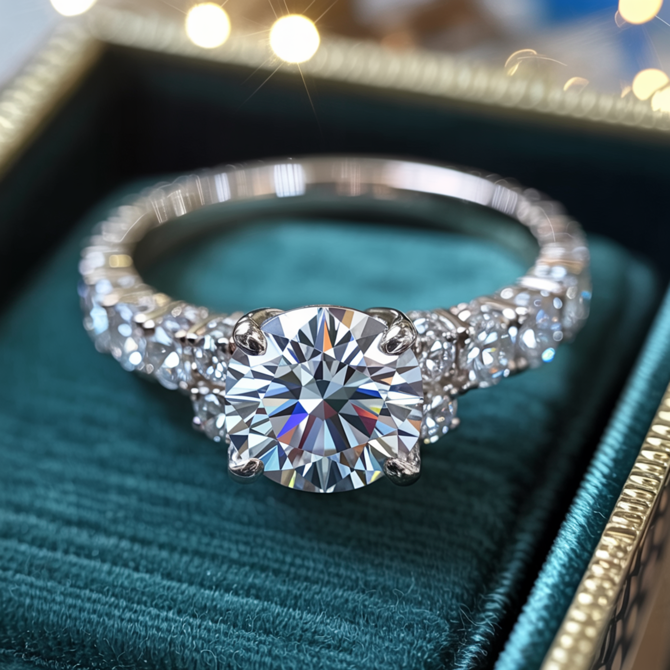 The Adelina Rae — Round Cut Moissanite Ring