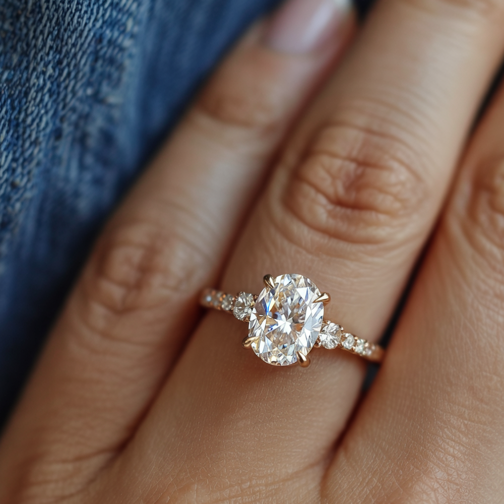 The Luna - 18K White Gold Moissanite Ring