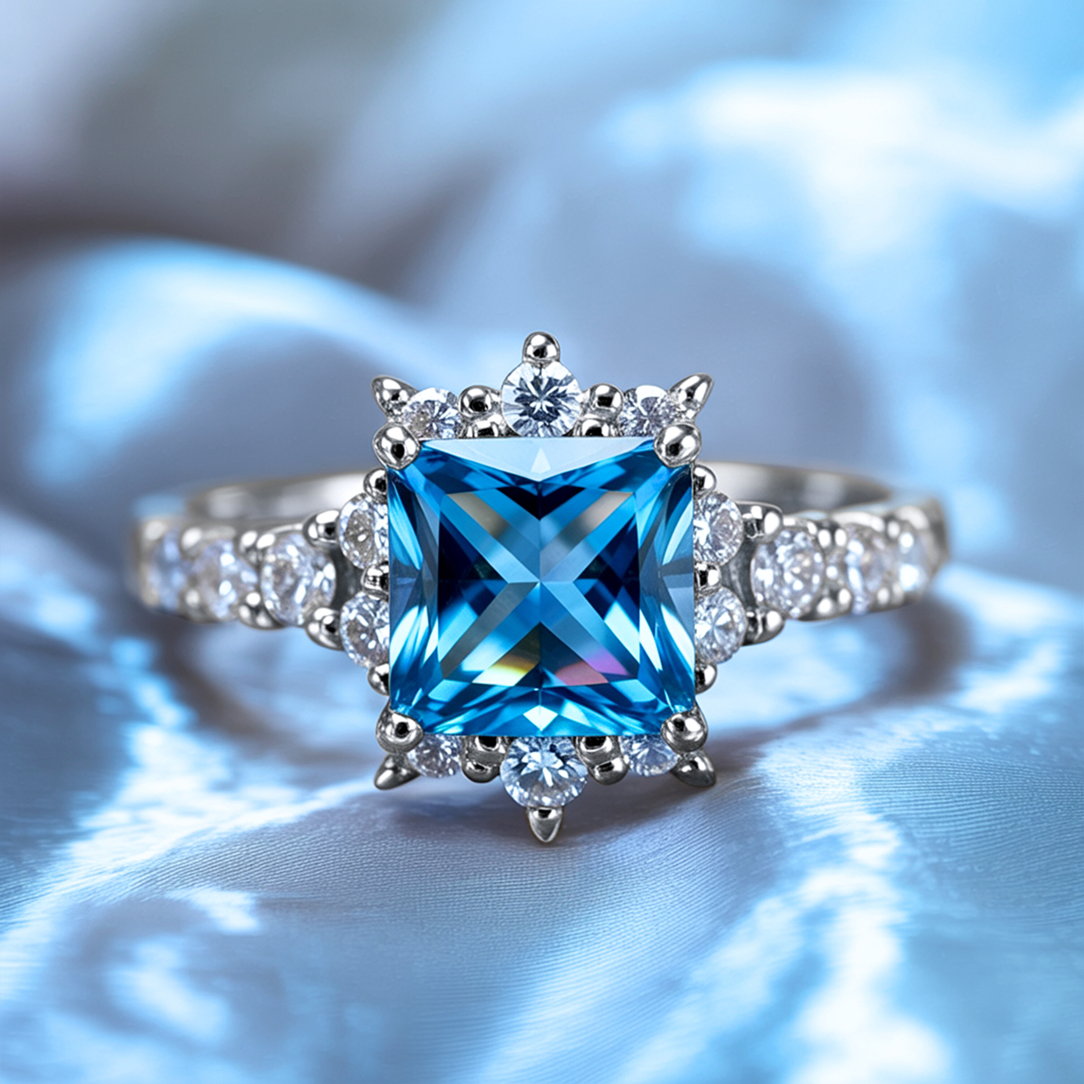 The Caterina 2CT Princess Cut Moissanite Ring